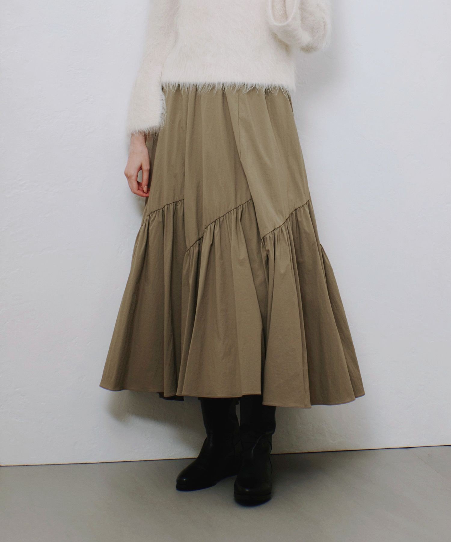 allureville｜◇バイヤス切替ギャザースカート | Rakuten Fashion(楽天