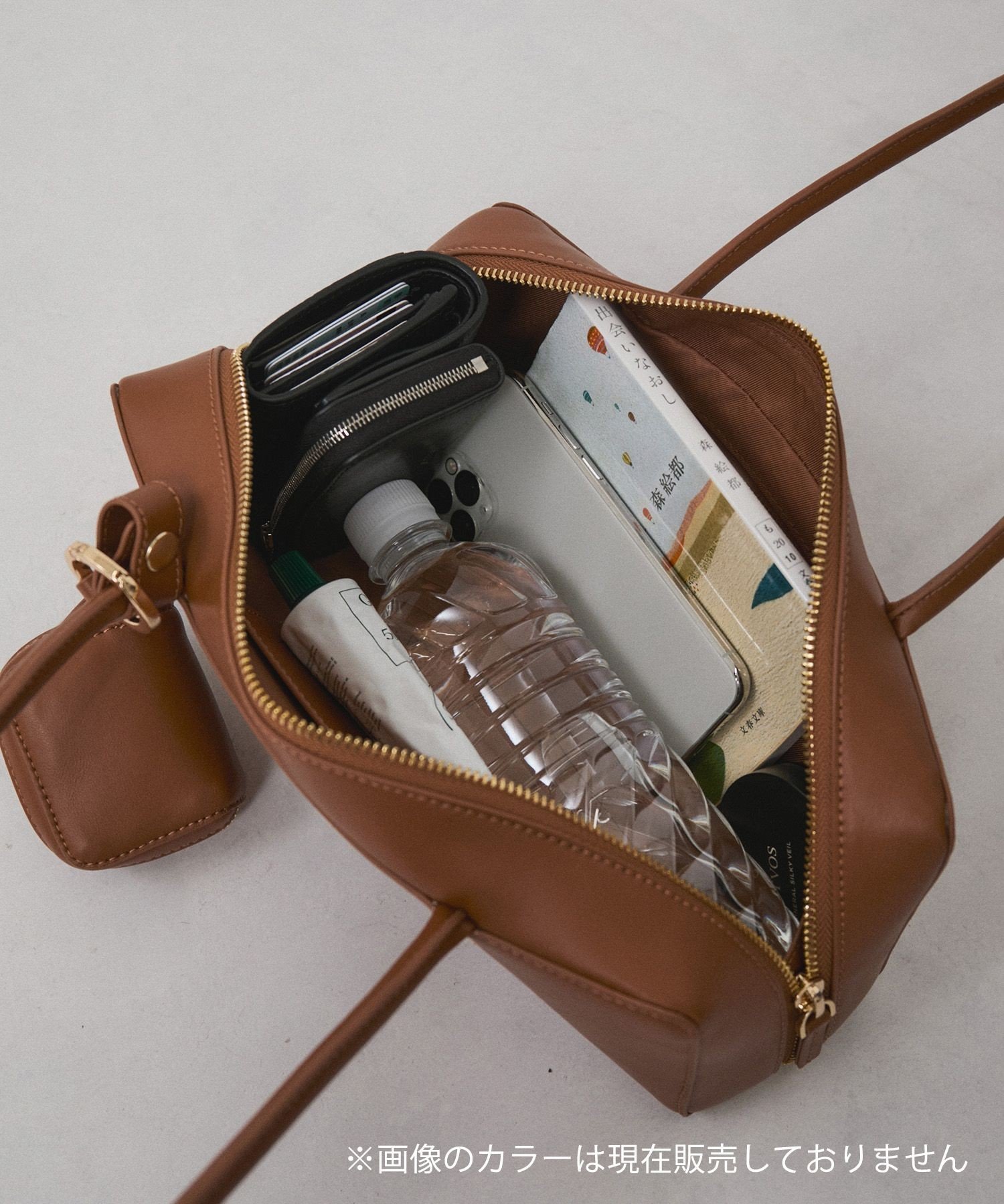 SALON adam et rope'｜ミニポーチ付きスプリットレザーワイドバッグ