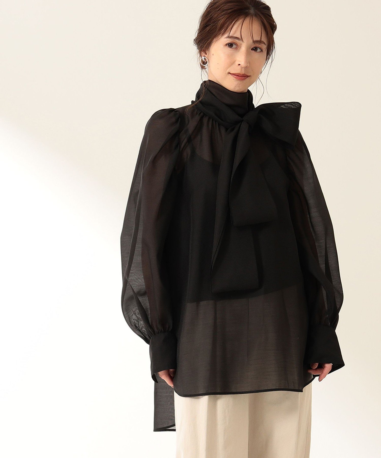 Demi-Luxe BEAMS｜【ビームスの百名品】オーガンジー リボンブラウス