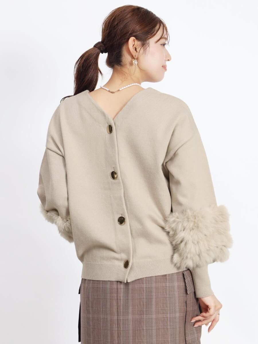 Vin｜ラビットファースリーブ2wayニット | Rakuten Fashion(楽天