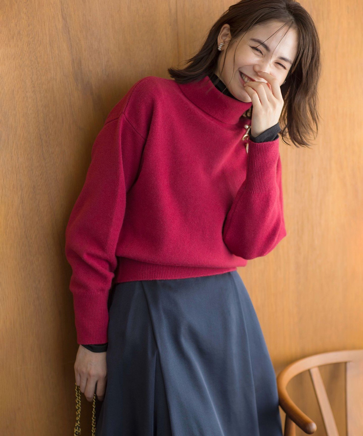 組曲｜【2WAY・WEB限定】ウールカシミヤミックス ハイネックニット