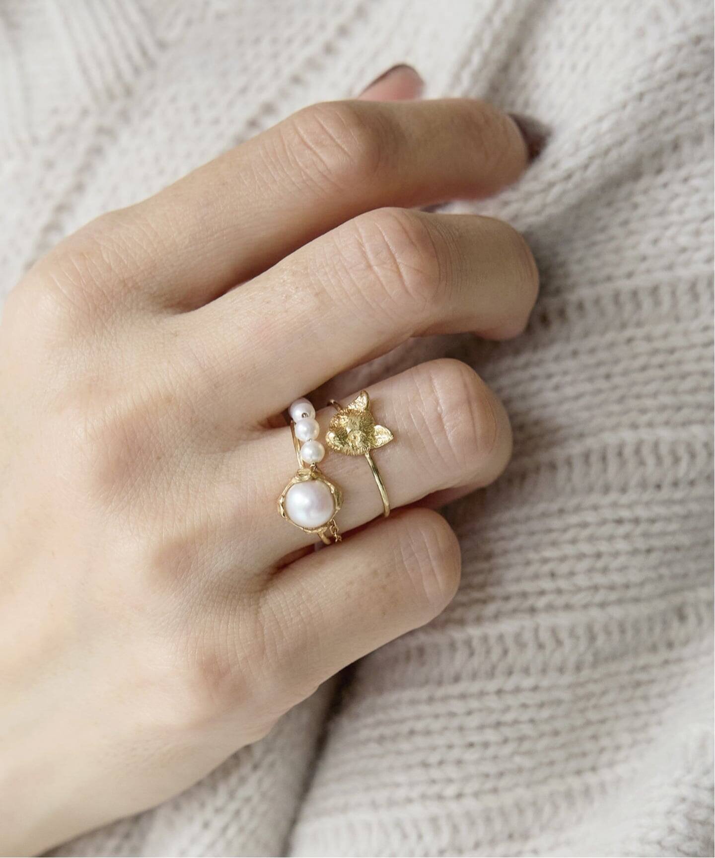 IENA｜GIGI/ジジ 別注 PEARL SQUARE RING EX | Rakuten Fashion(楽天