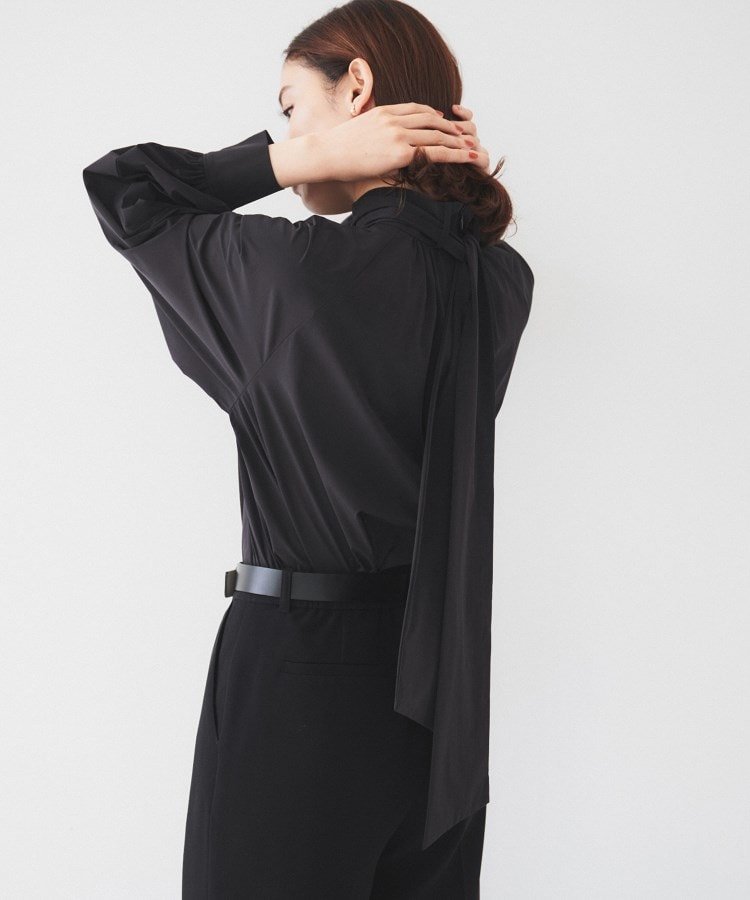 UNTITLED｜【通勤】ボウタイ付スタンドネック ボリュームブラウス