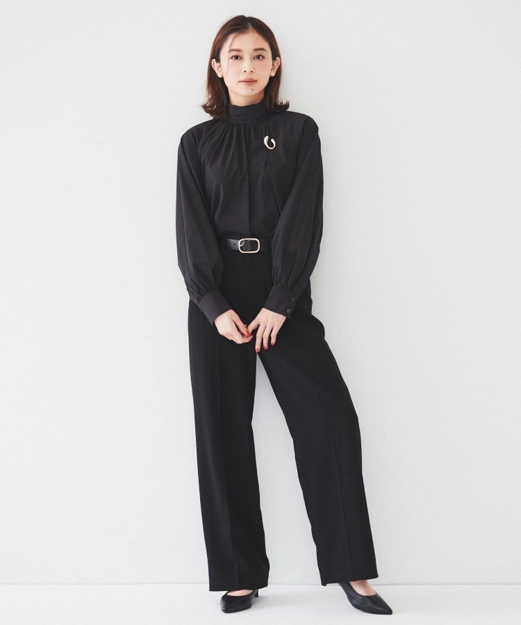 UNTITLED｜【通勤】ボウタイ付スタンドネック ボリュームブラウス