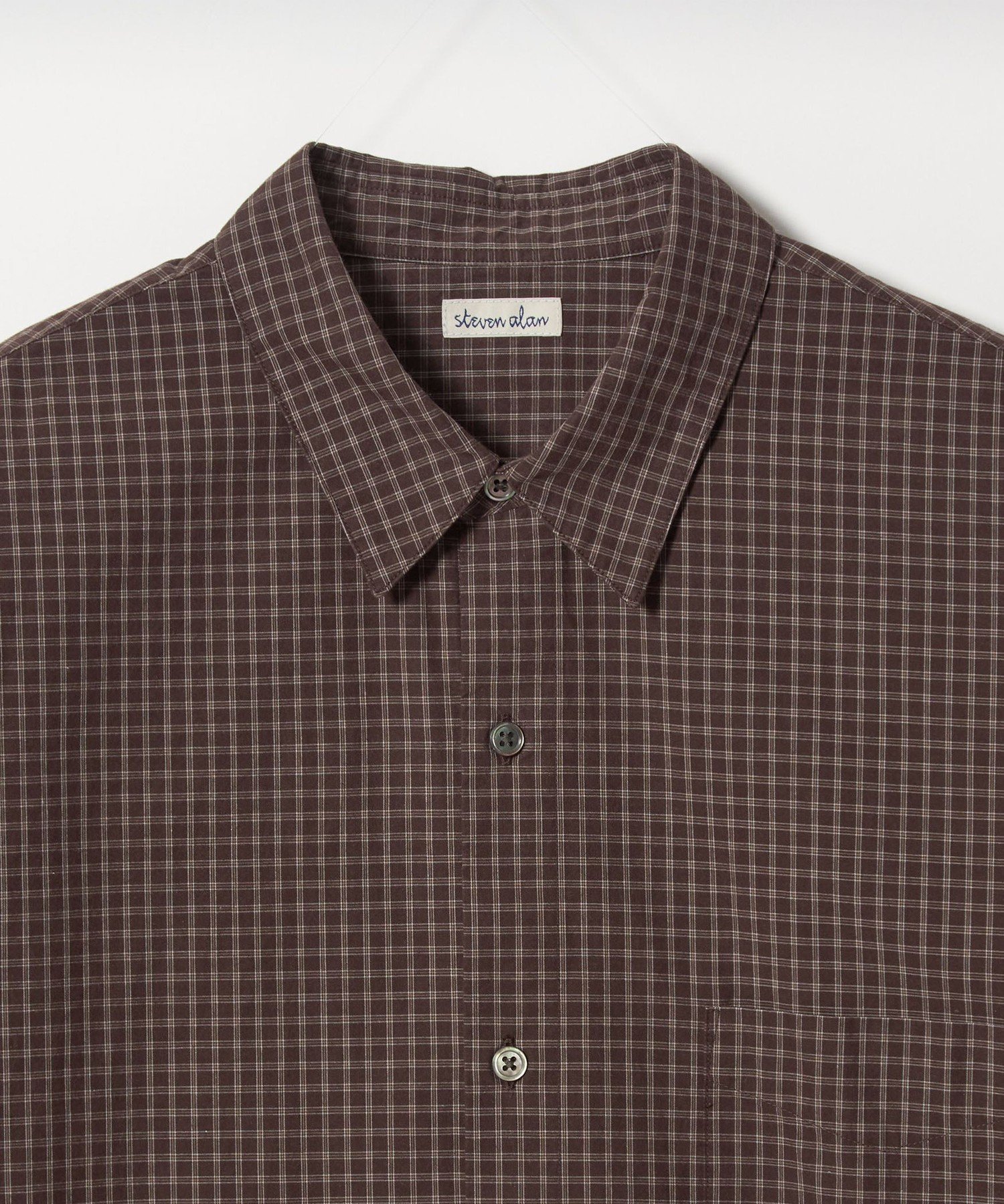 新品 Steven Alan ポプリン グラフチェック レギュラーカラー シャツ STEVEN ALAN（スティーブンアラン） シャツ ポプリン グラフチェック