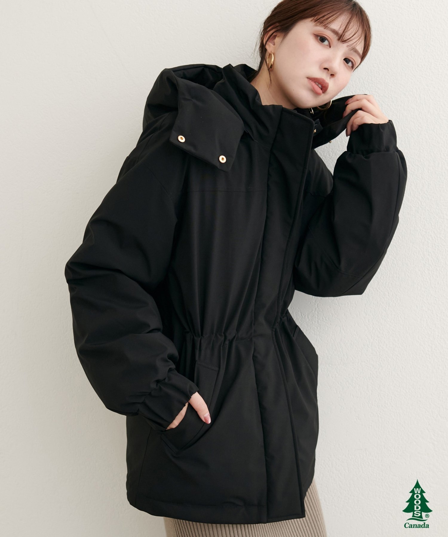 natural couture｜【WOODS × natural couture】ミドル丈ダウン