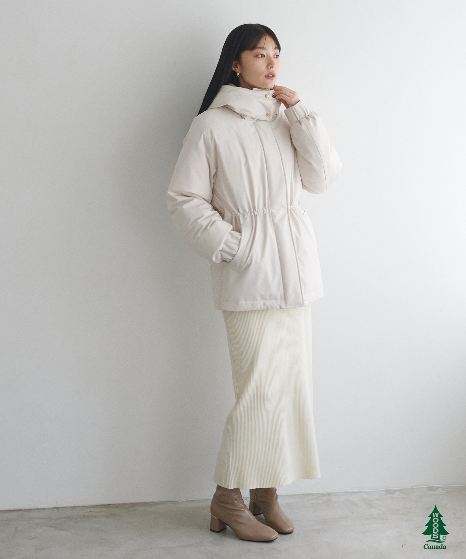 natural couture｜【WOODS × natural couture】ミドル丈ダウン