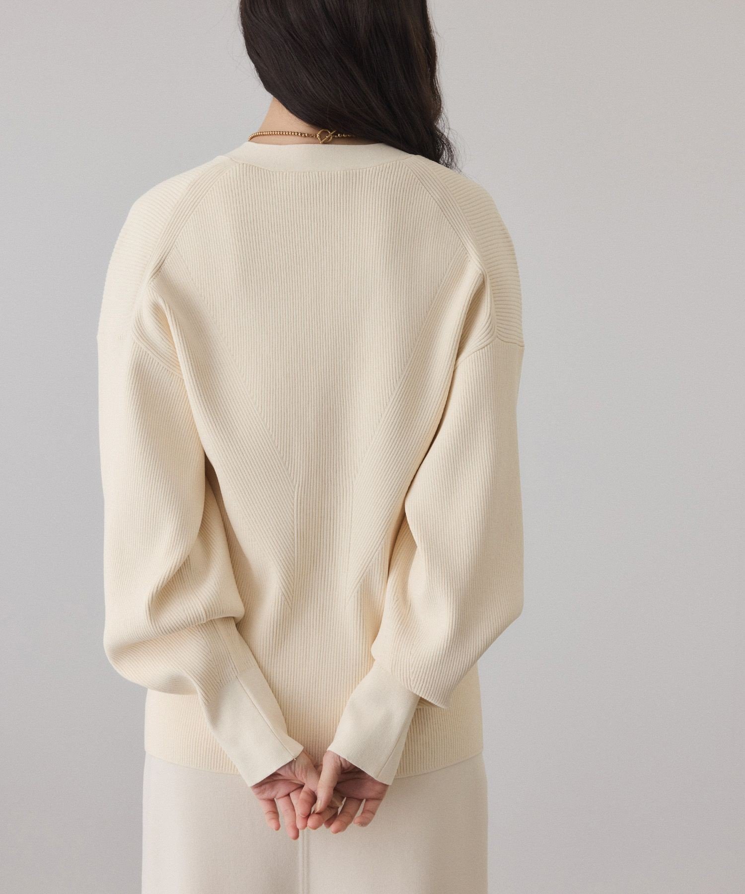 ADAM ET ROPE'｜【サステナブル】フォルムリブカーディガン | Rakuten