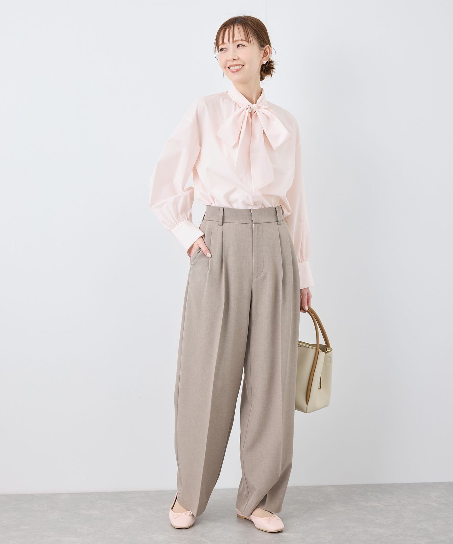 ROPE' PICNIC｜【花粉ガード・防シワ】ボリューム袖ボウタイブラウス