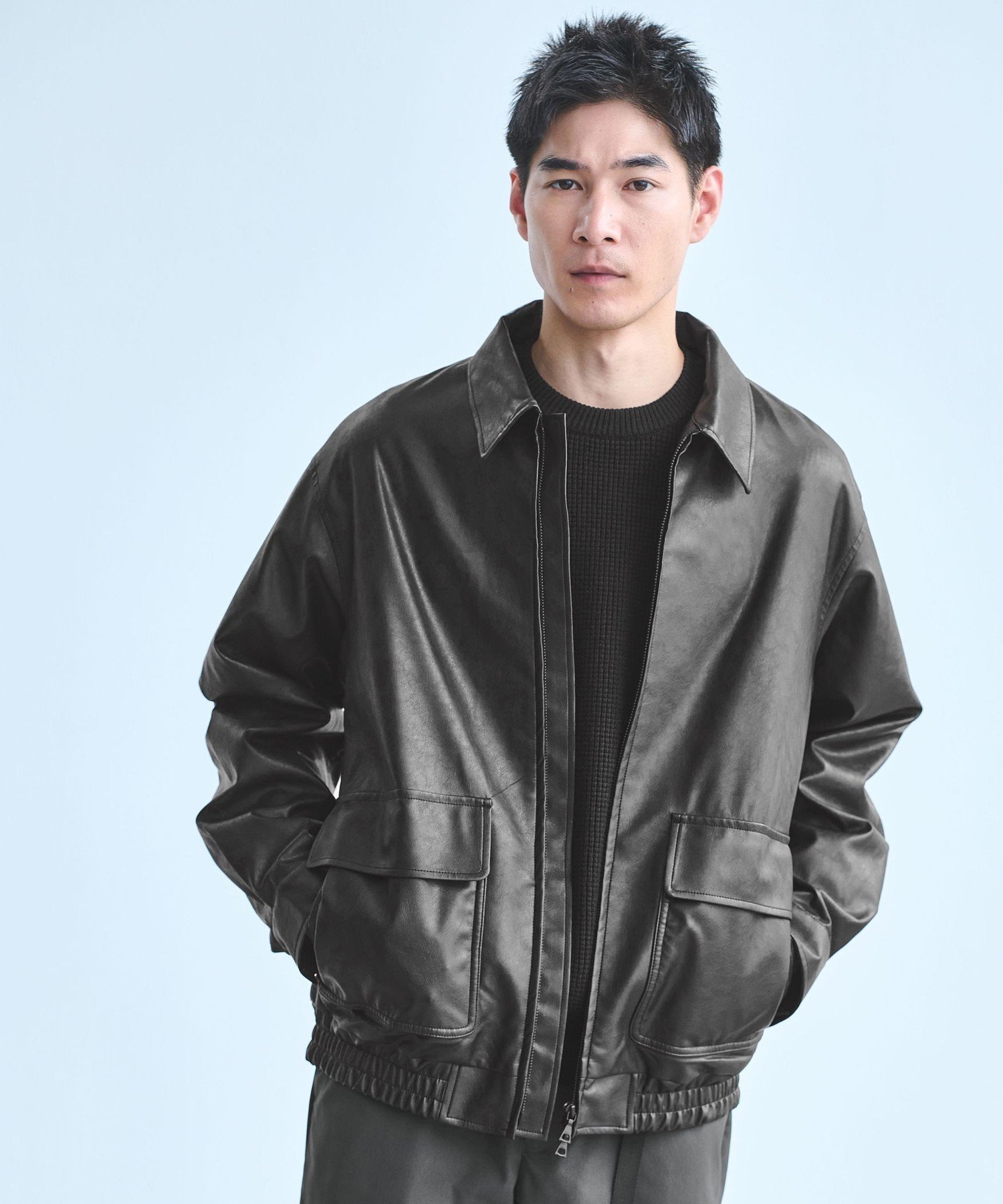 UNITED ARROWS green label relaxing｜A2 レザーライク ブルゾン