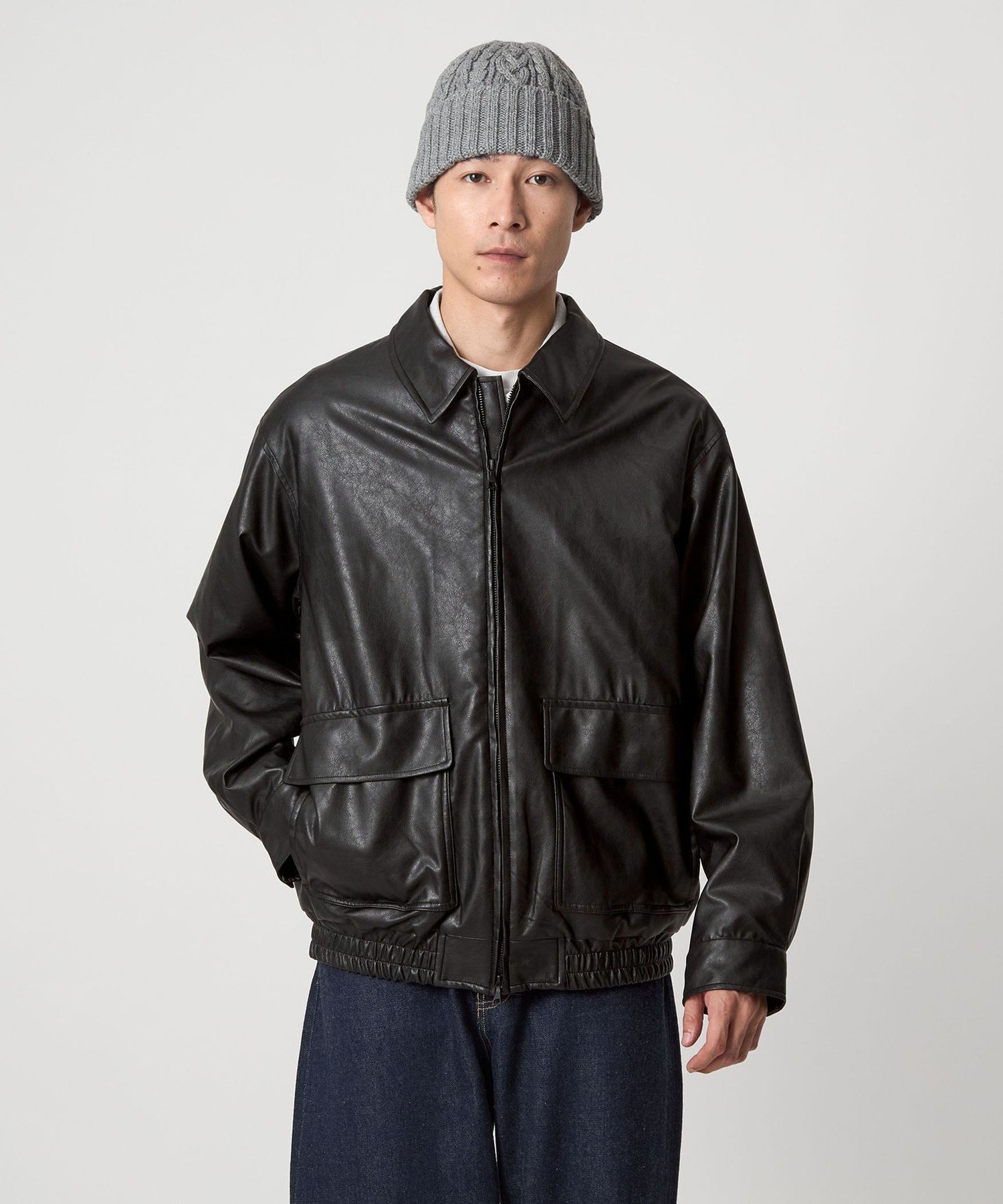 UNITED ARROWS green label relaxing｜A2 レザーライク ブルゾン