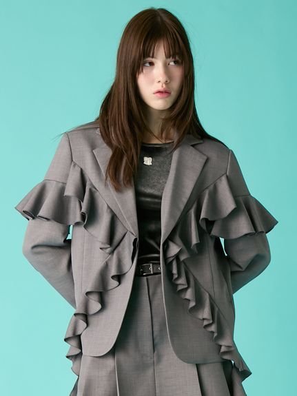 FURFUR｜フリルデザインテーラードジャケット | Rakuten Fashion(楽天
