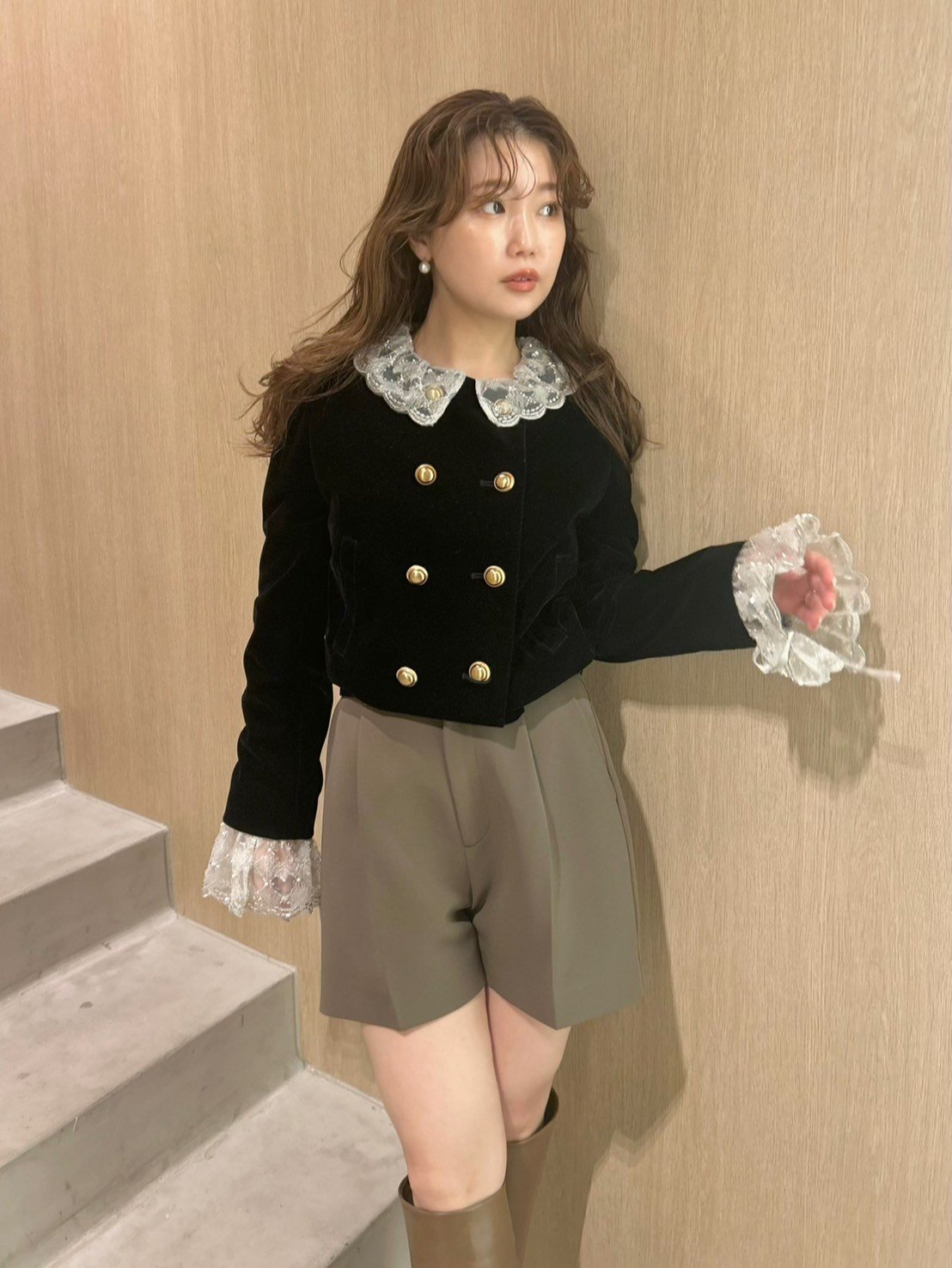 LILY BROWN｜[L.B CANDY STOCK]スカラップビジューアタッチド