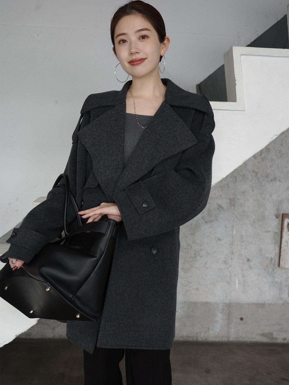 anuans｜シルクカシミアブレンドデコルテリブニット | Rakuten Fashion