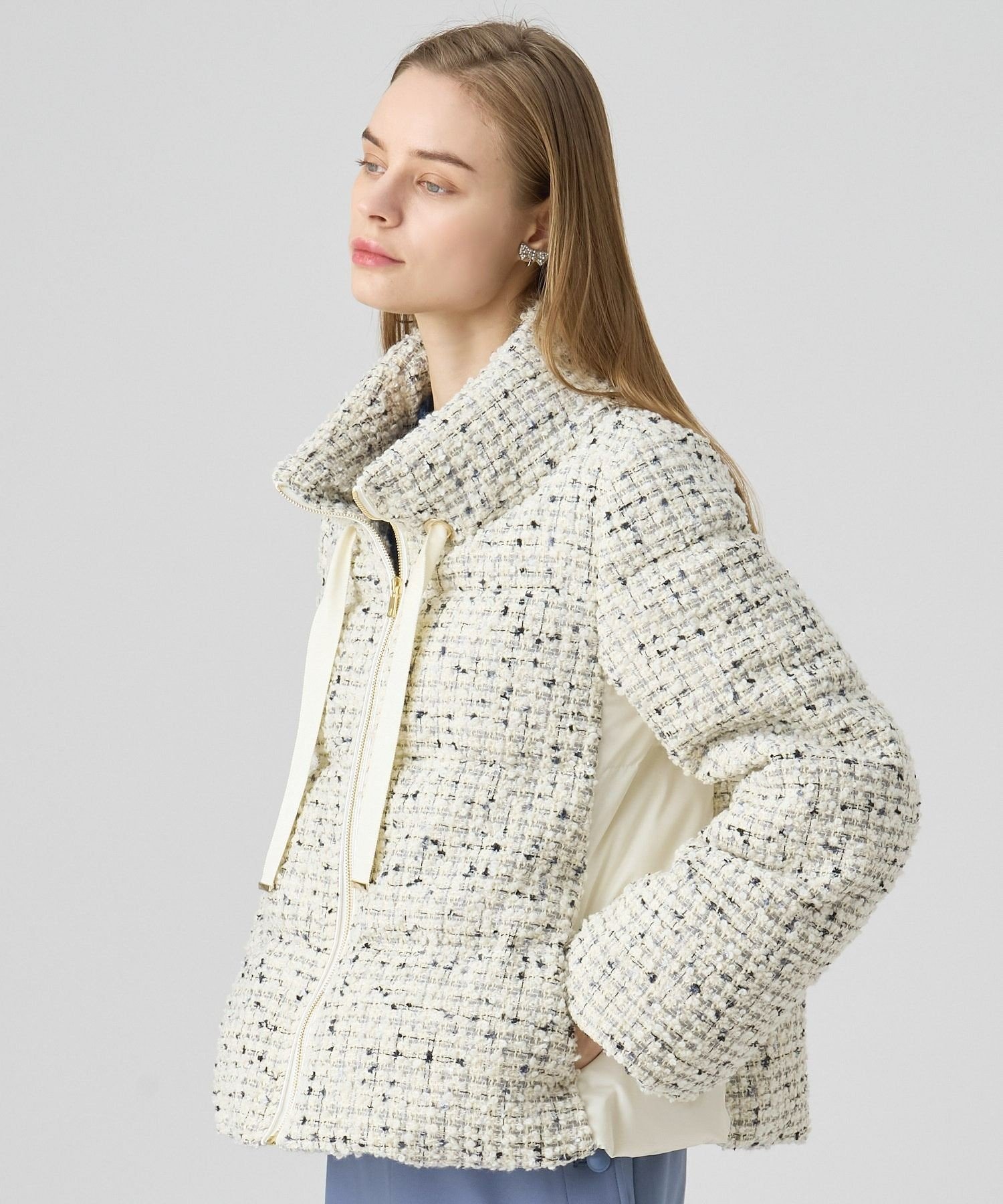 ANAYI｜リングツイードスタンドダウンコート | Rakuten Fashion(楽天