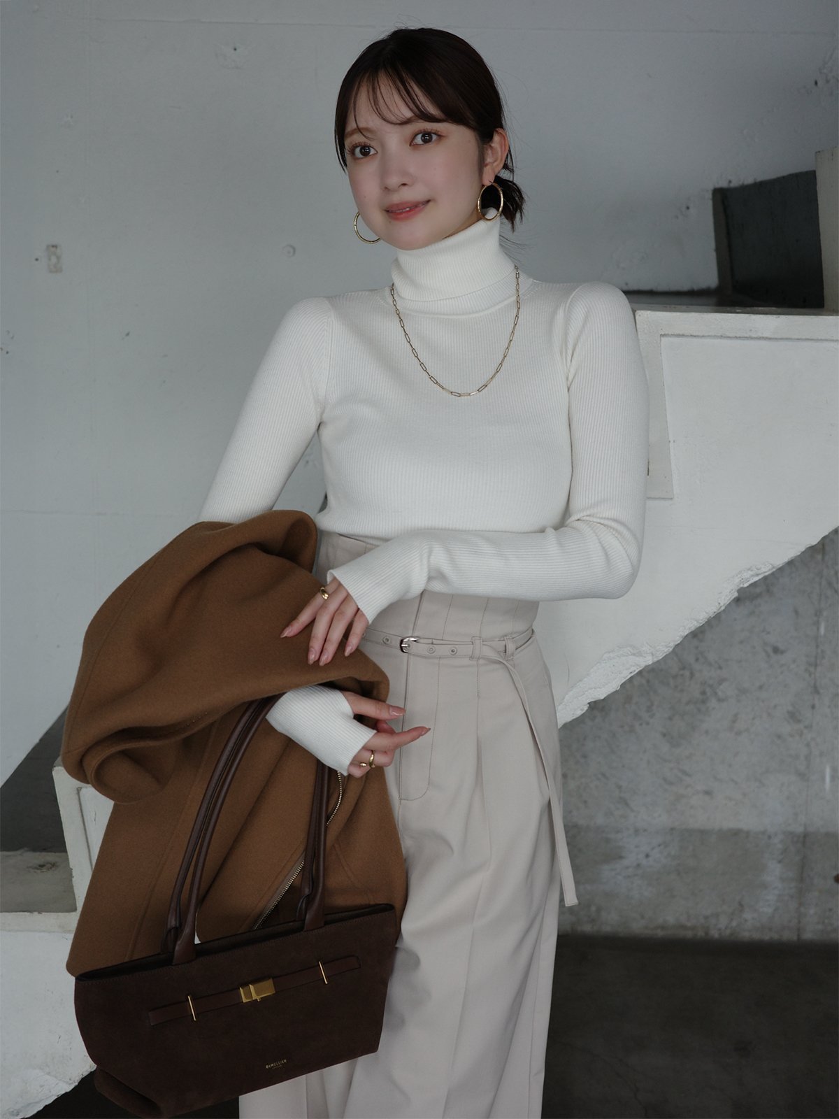 anuans｜シルクカシミアブレンドフィットリブタートルニット | Rakuten