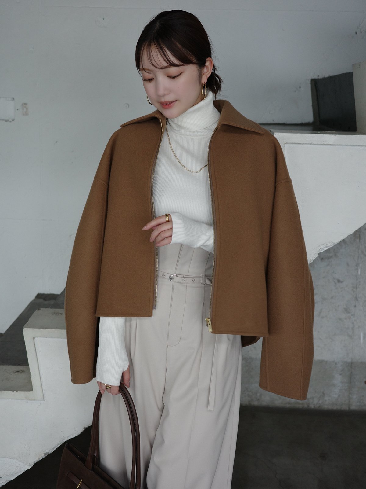 anuans｜シルクカシミアブレンドフィットリブタートルニット | Rakuten