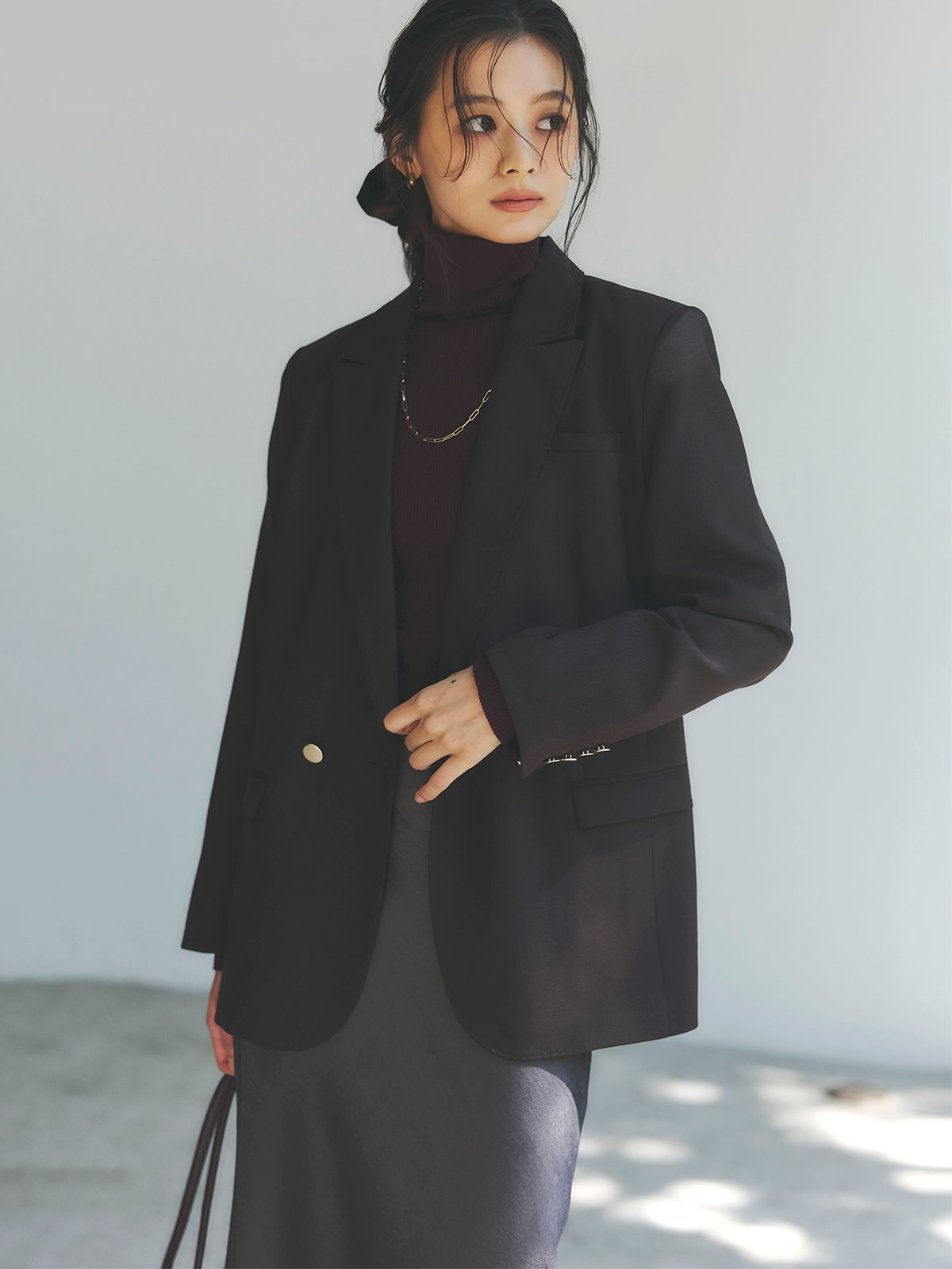 anuans｜シルクカシミアブレンドフィットリブタートルニット | Rakuten