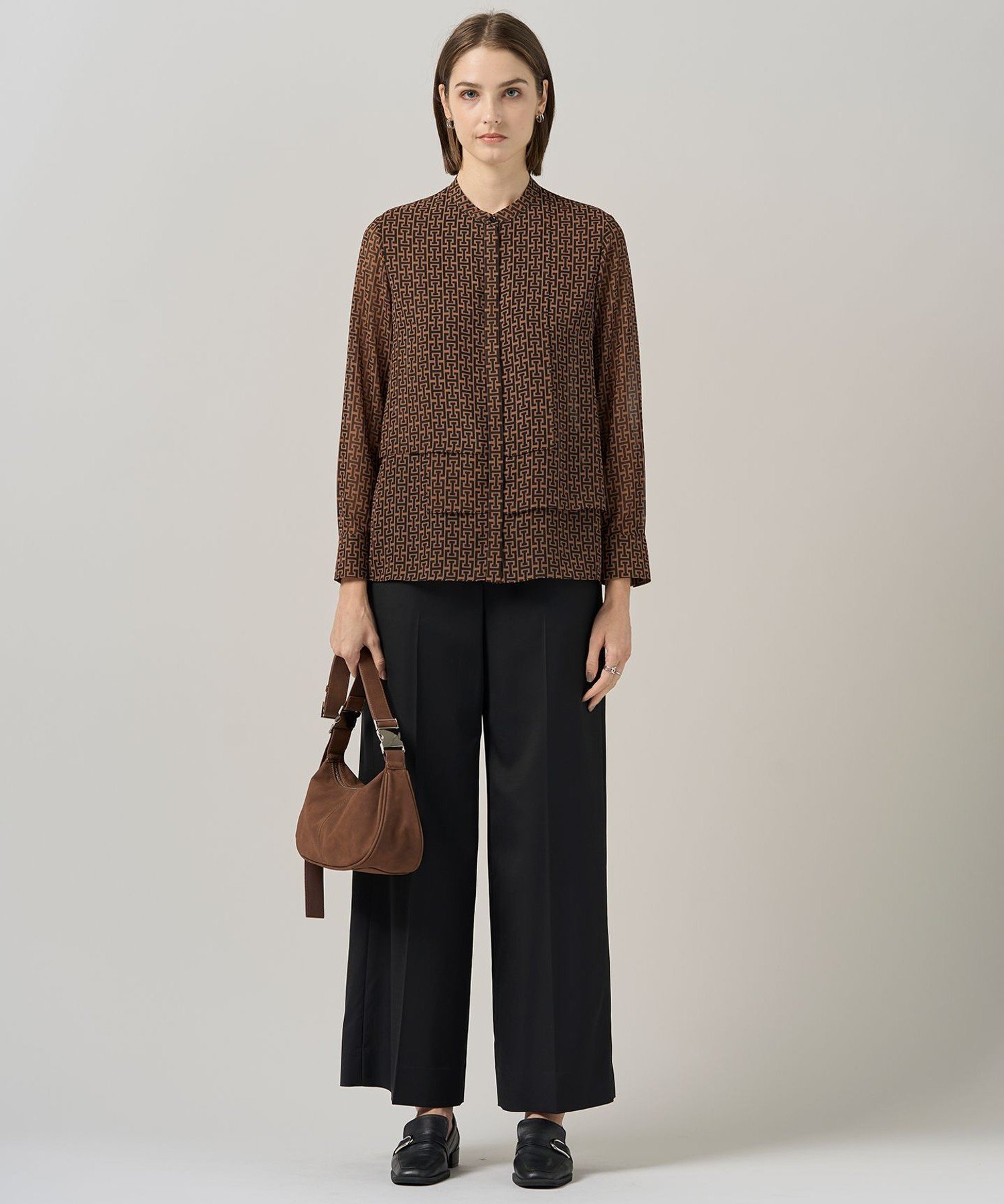 ICB｜【30th ANNIVERSARY】 モノグラムプリントシフォン バンドカラー