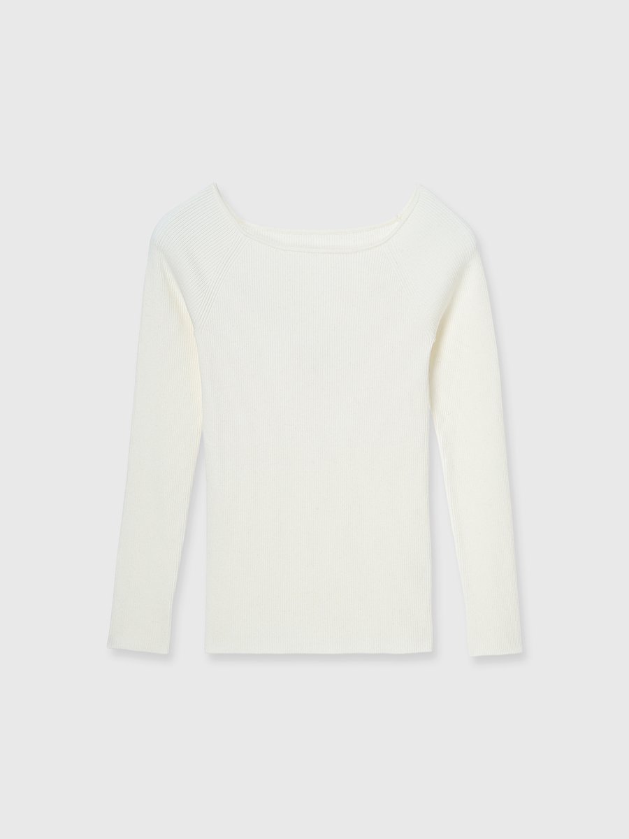 anuans｜シルクカシミアブレンドボートネックニット | Rakuten Fashion