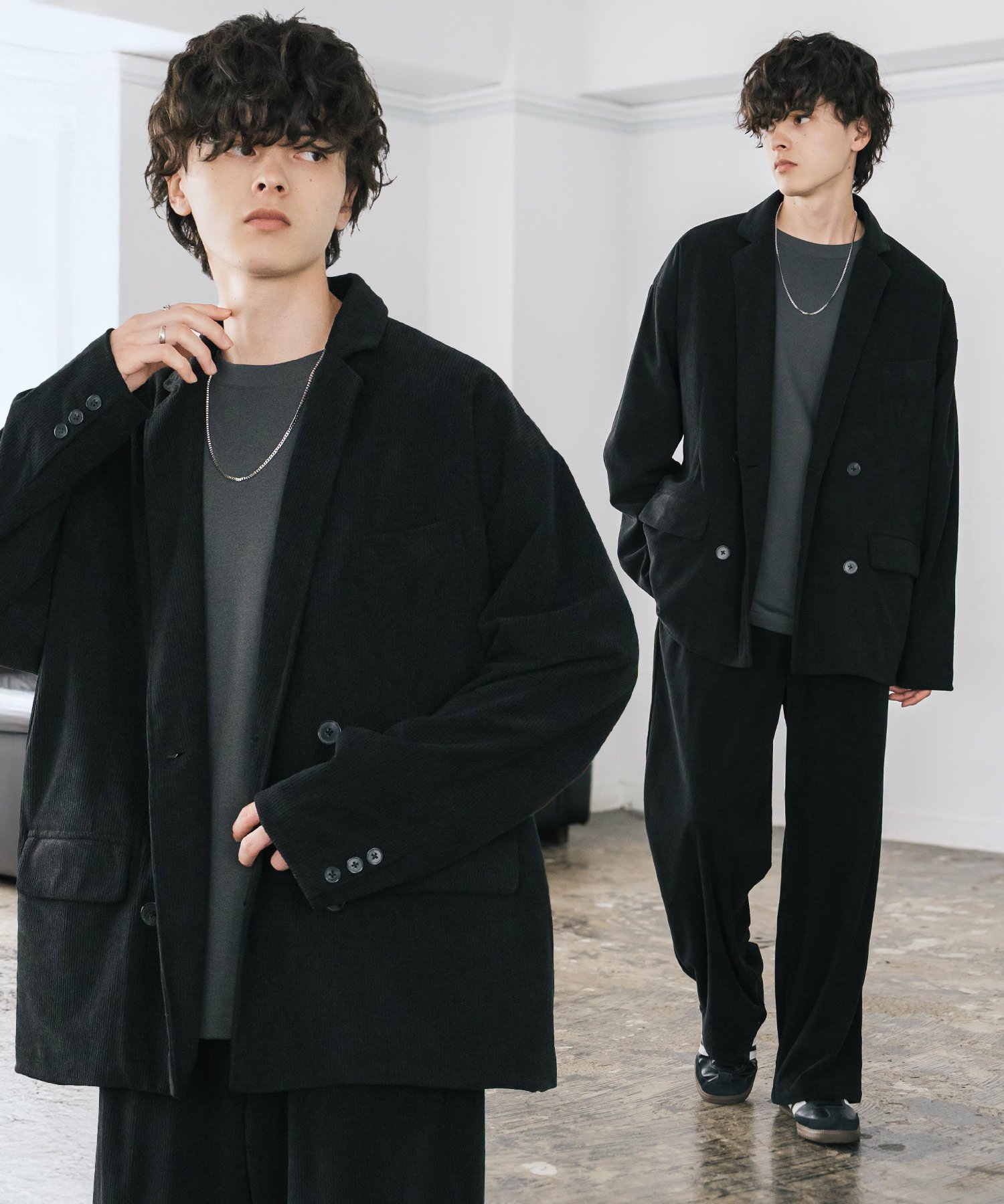 Rocky Monroe｜コーデュロイセットアップ ダブルテーラードジャケット