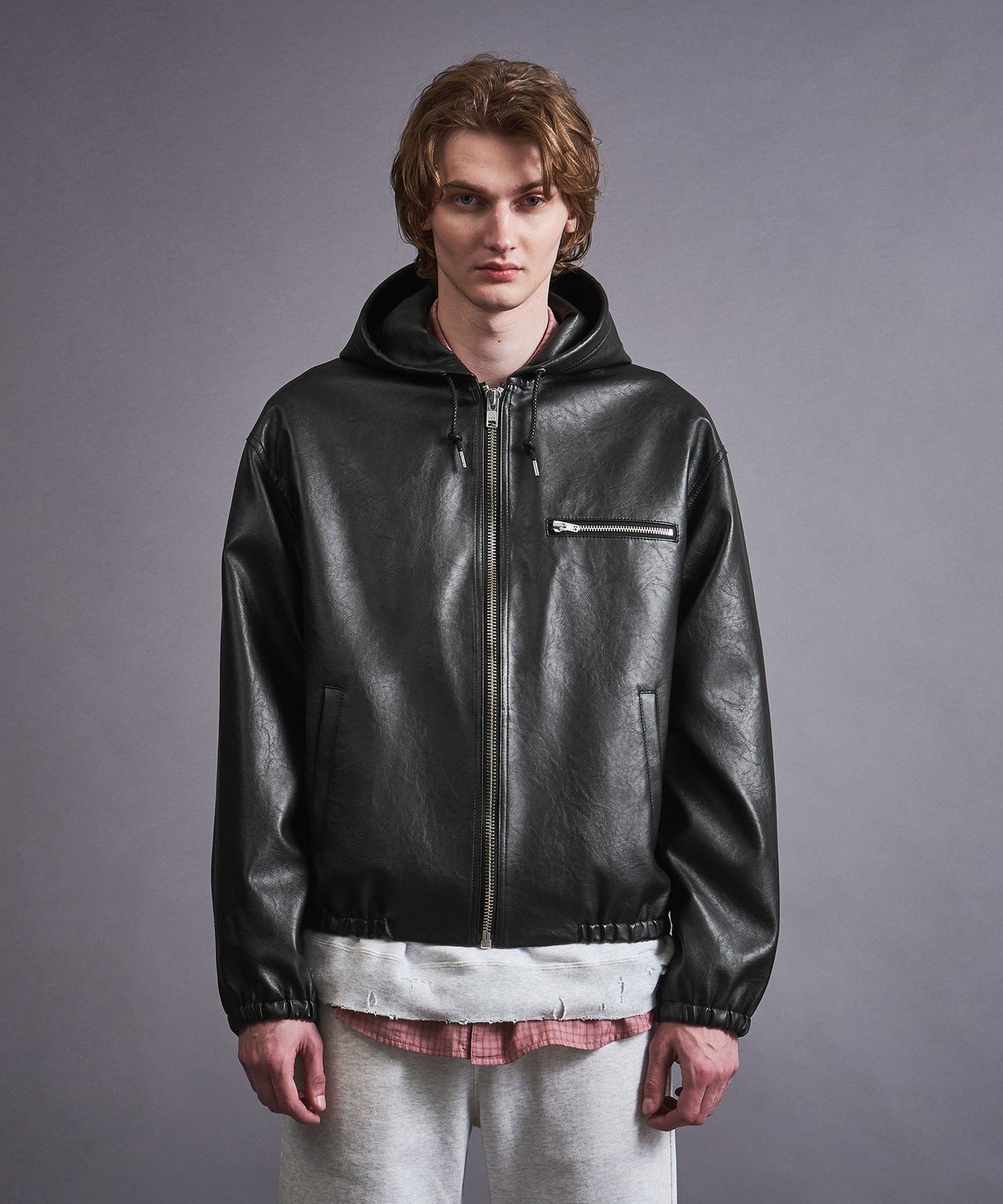 UNITED ARROWS LTD. OUTLET｜レザーライク フード ジップ ジャケット