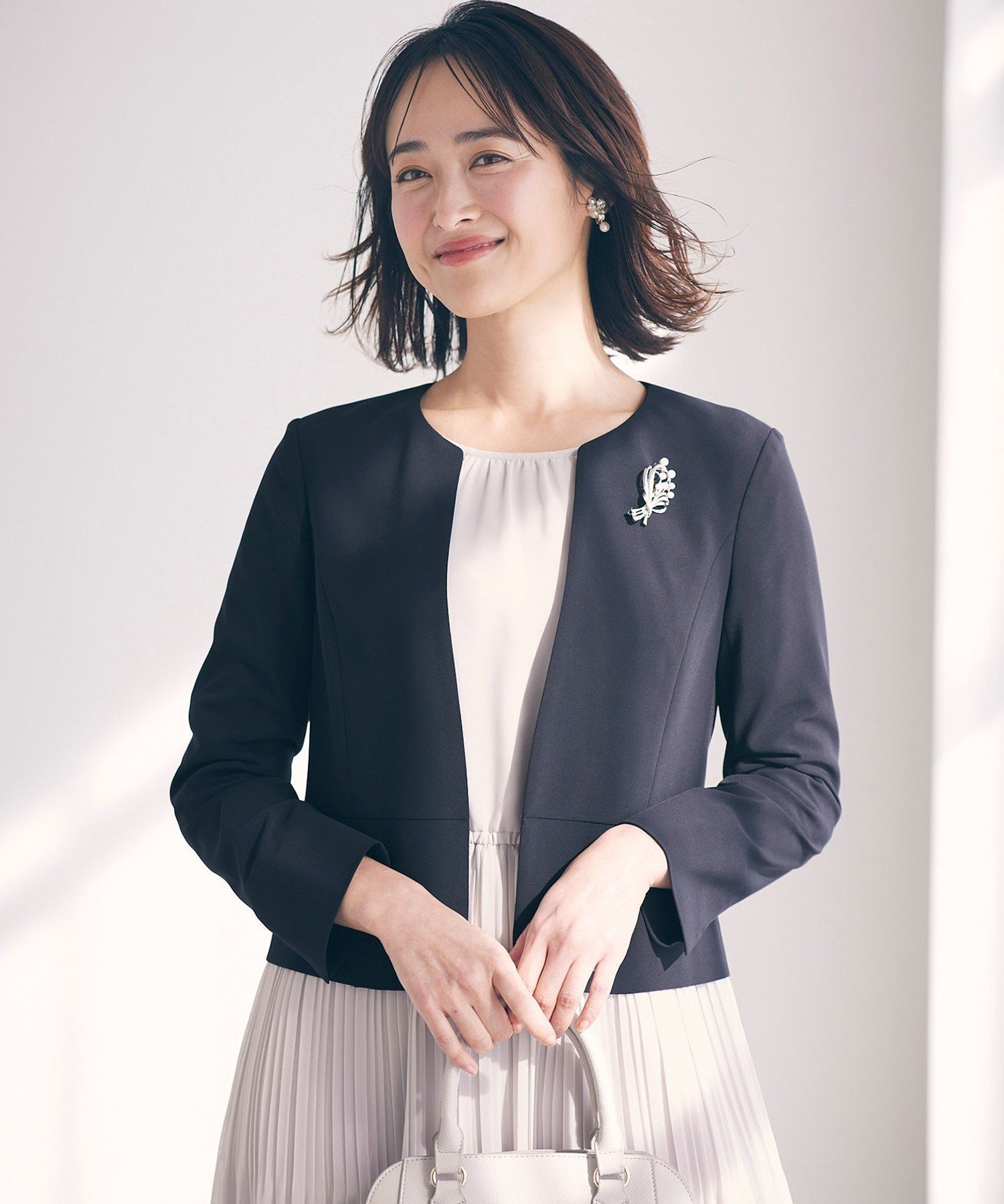 ANY SIS｜【セットアップ可】セレモニーダブルクロス ノーカラー