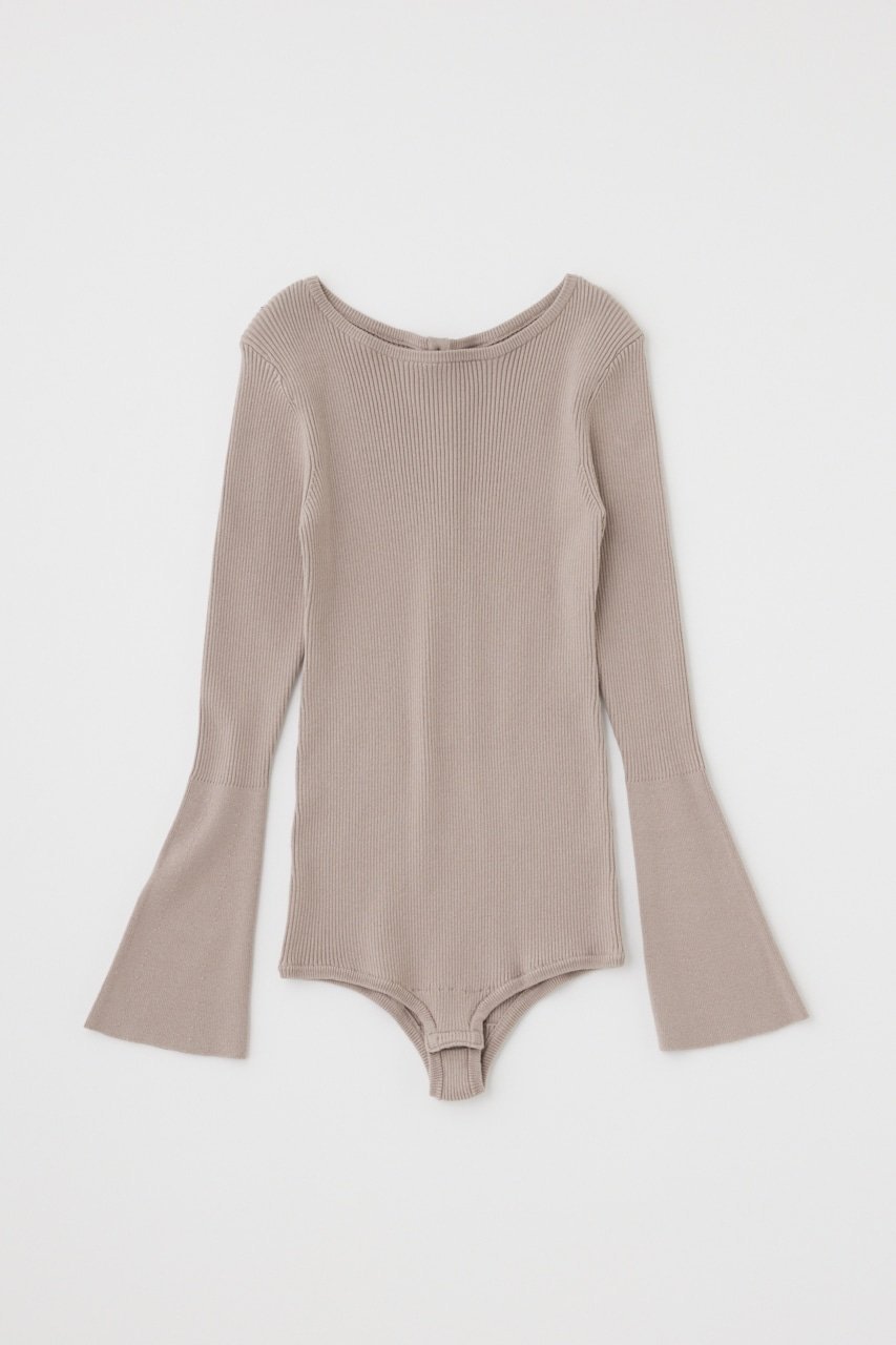 moussy｜ニットボディスーツ オーガニックコットン*再生繊維混