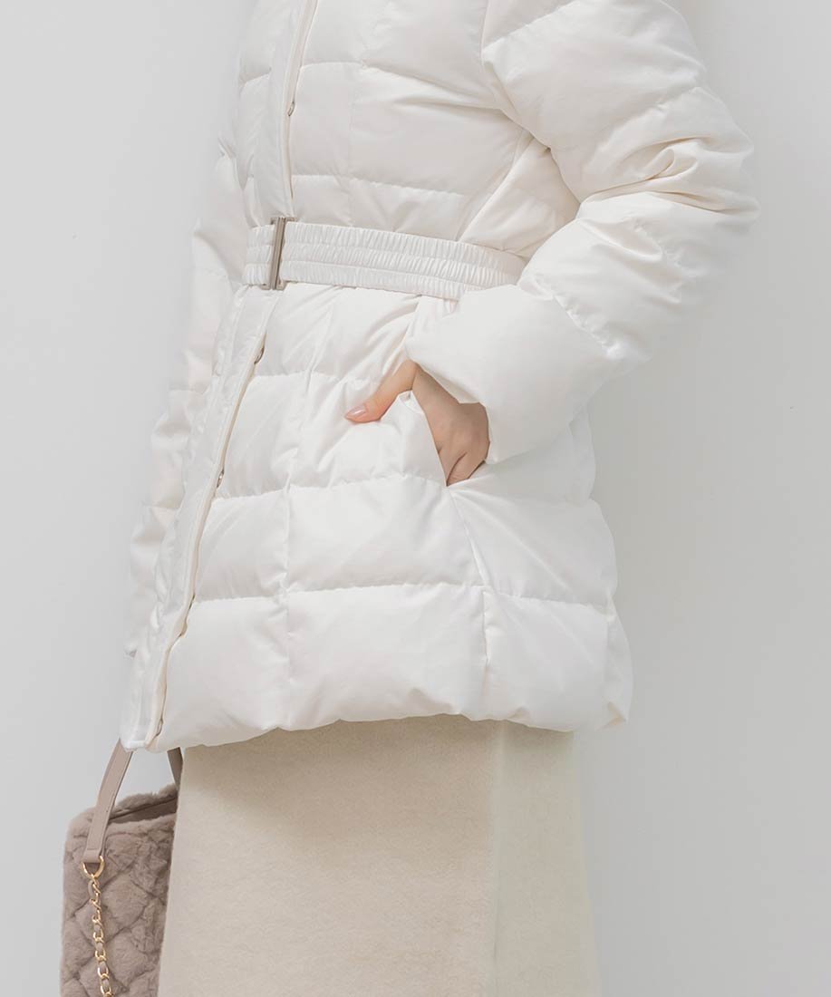 RANDA｜ゴムベルト付きウエストシェイプダウンコート | Rakuten