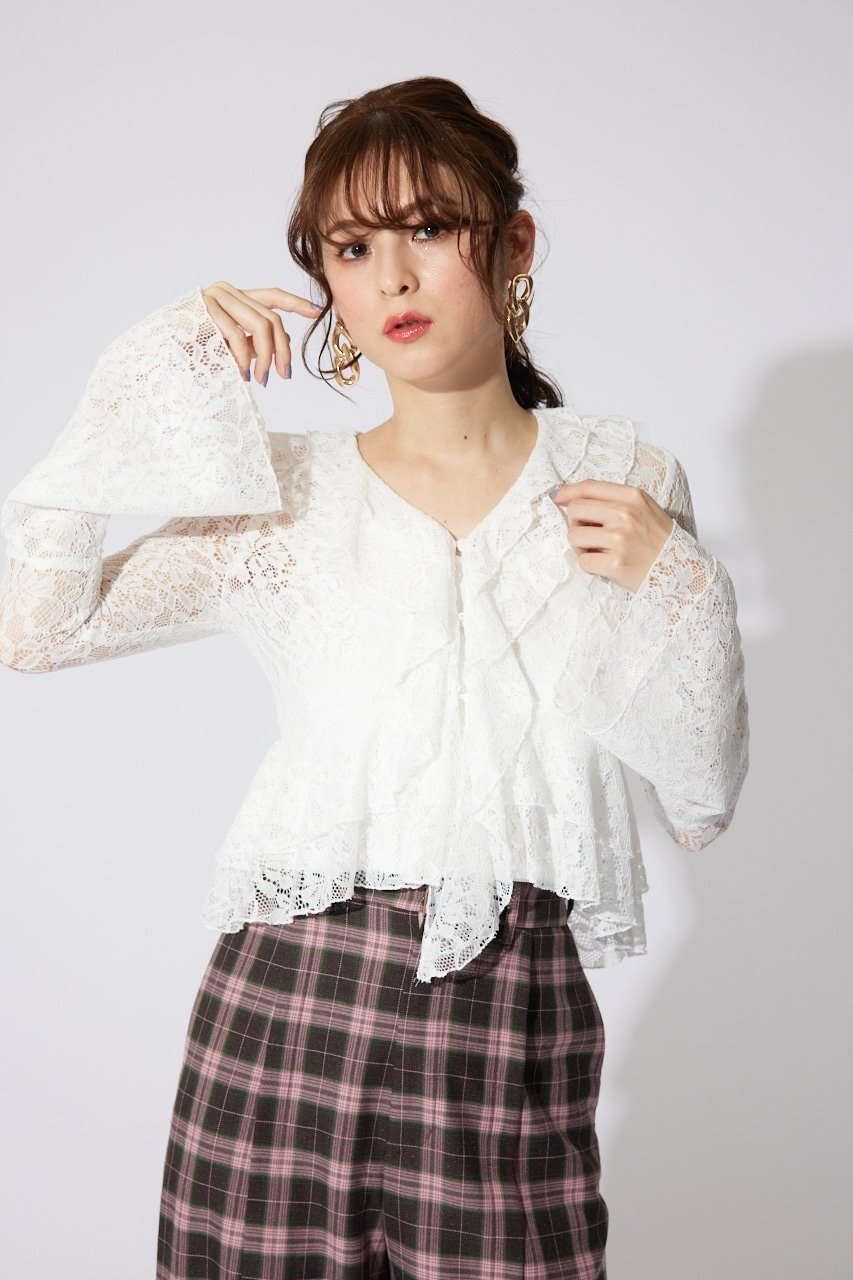 rienda｜【岡崎紗絵さん着用アイテム】フリルレースブラウス | Rakuten