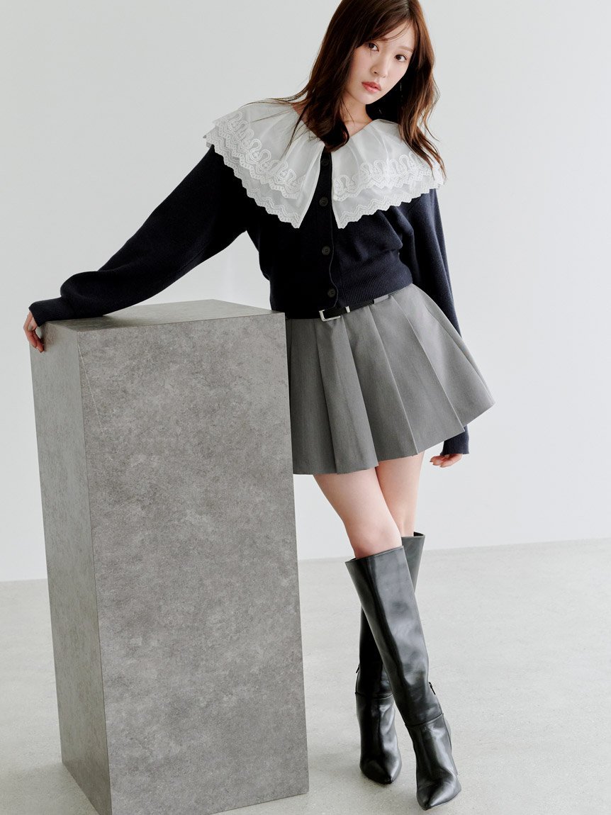 SNIDEL｜レースカラーニットプルオーバー | Rakuten Fashion(楽天