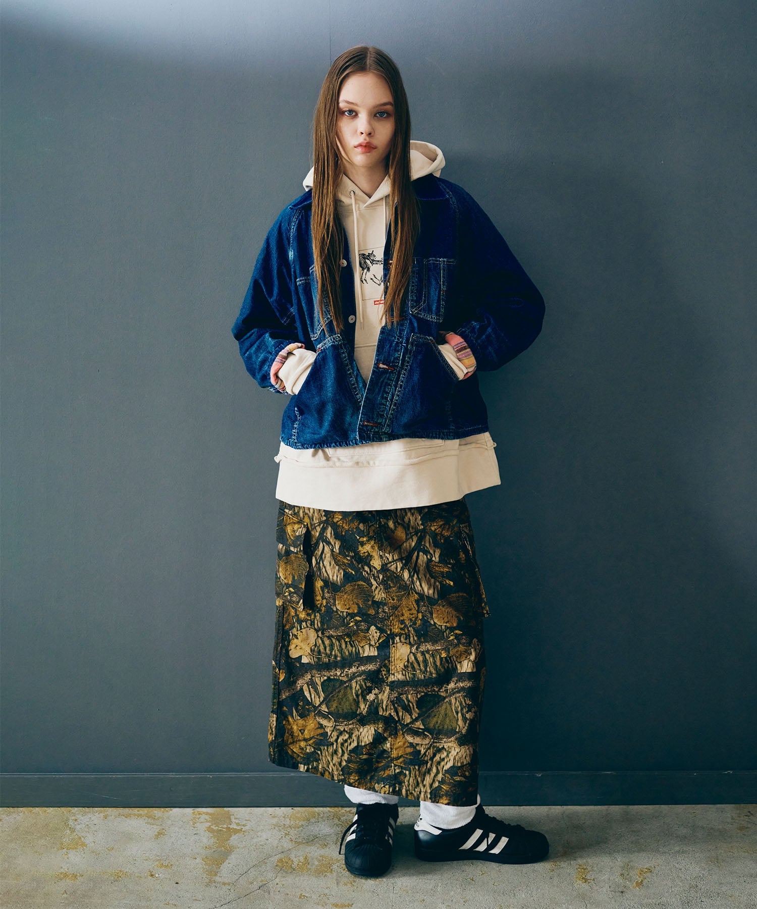 RNA｜G1101 カモフラージュカーゴロングスカート | Rakuten Fashion