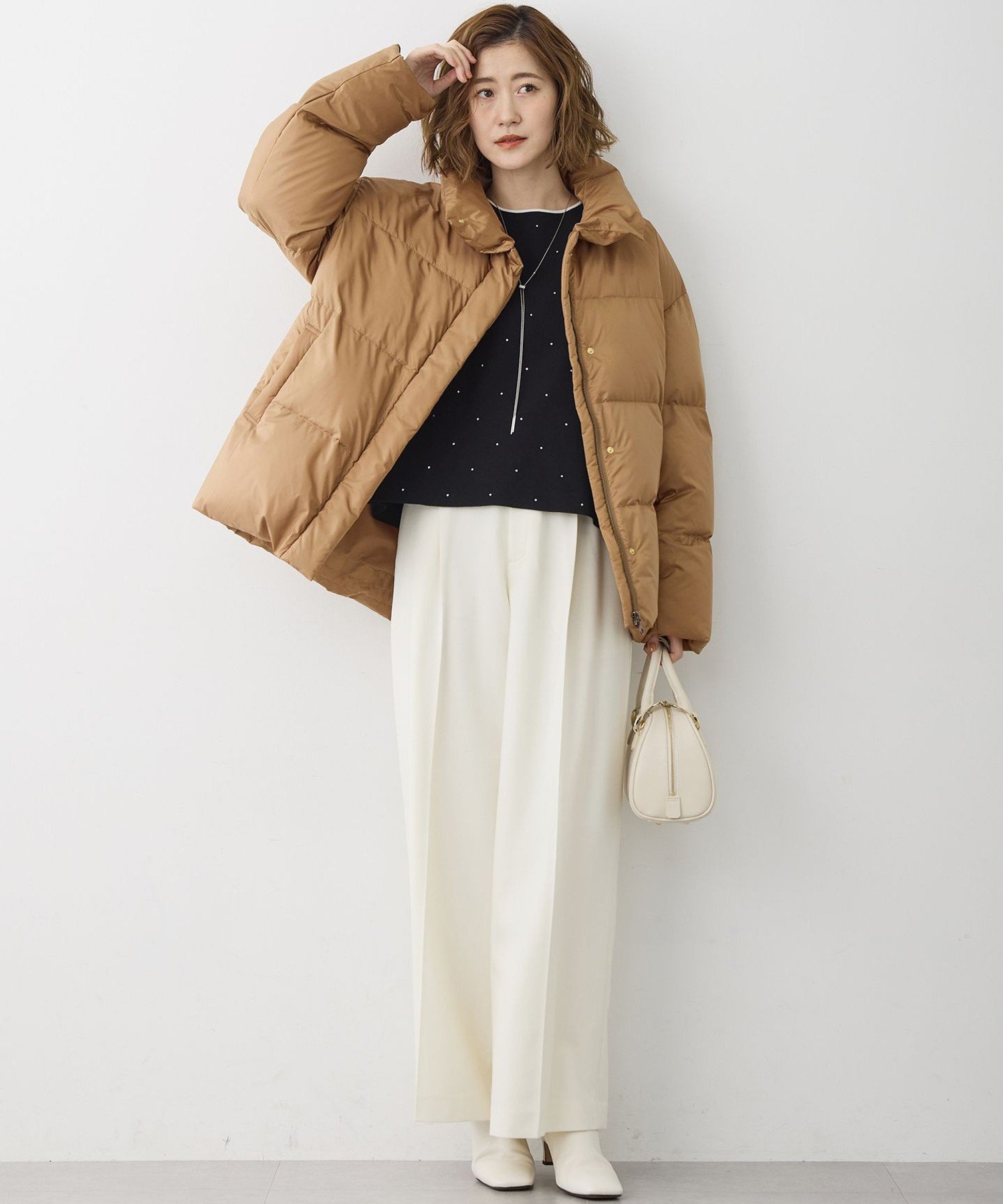 23区｜【Oggi掲載】シレータフタ ハイネック ショート ダウンコート