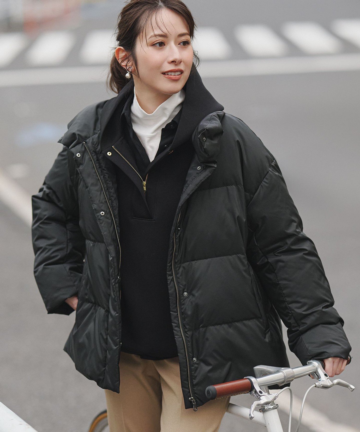 23区｜【Oggi掲載】シレータフタ ハイネック ショート ダウンコート