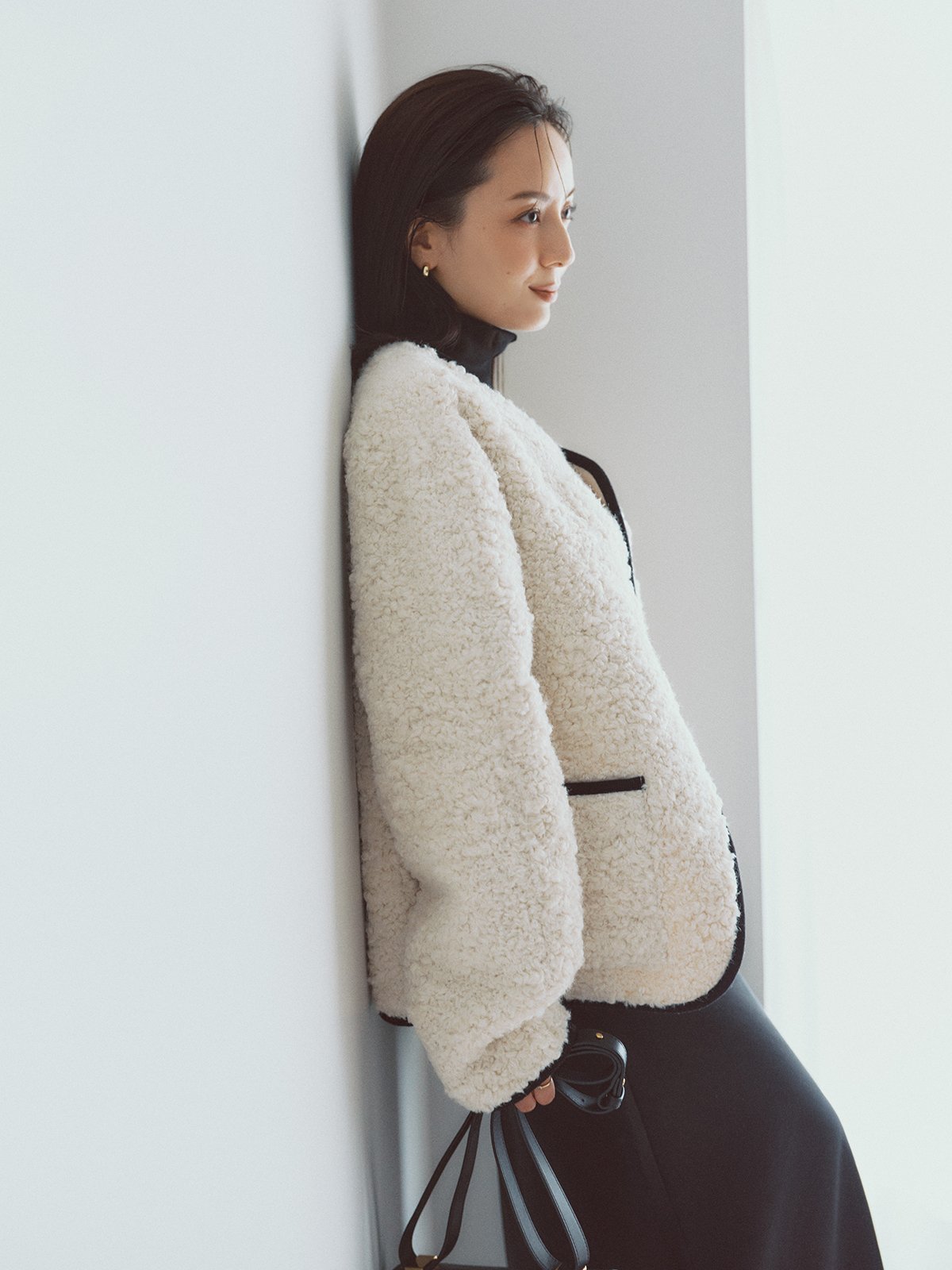 anuans｜ECOPELパイピングボアジャケット | Rakuten Fashion(楽天