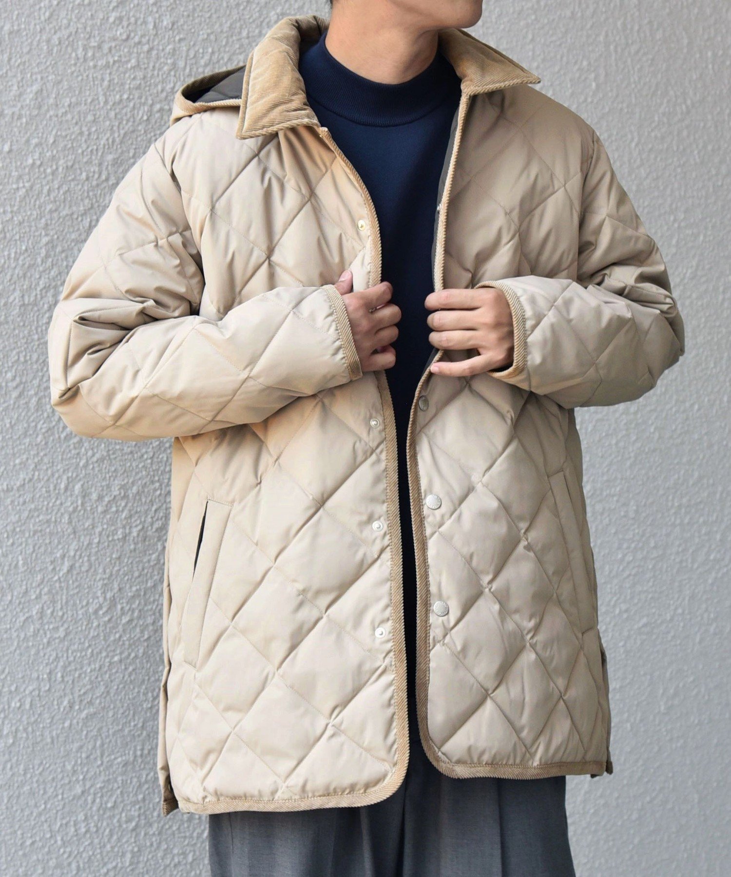 未開封　TAION　ダイヤキルト ダウン ハーフコート　S SHIPS any別注】TAION:〈手洗い可能〉ダイヤキルト ダウン ハーフ