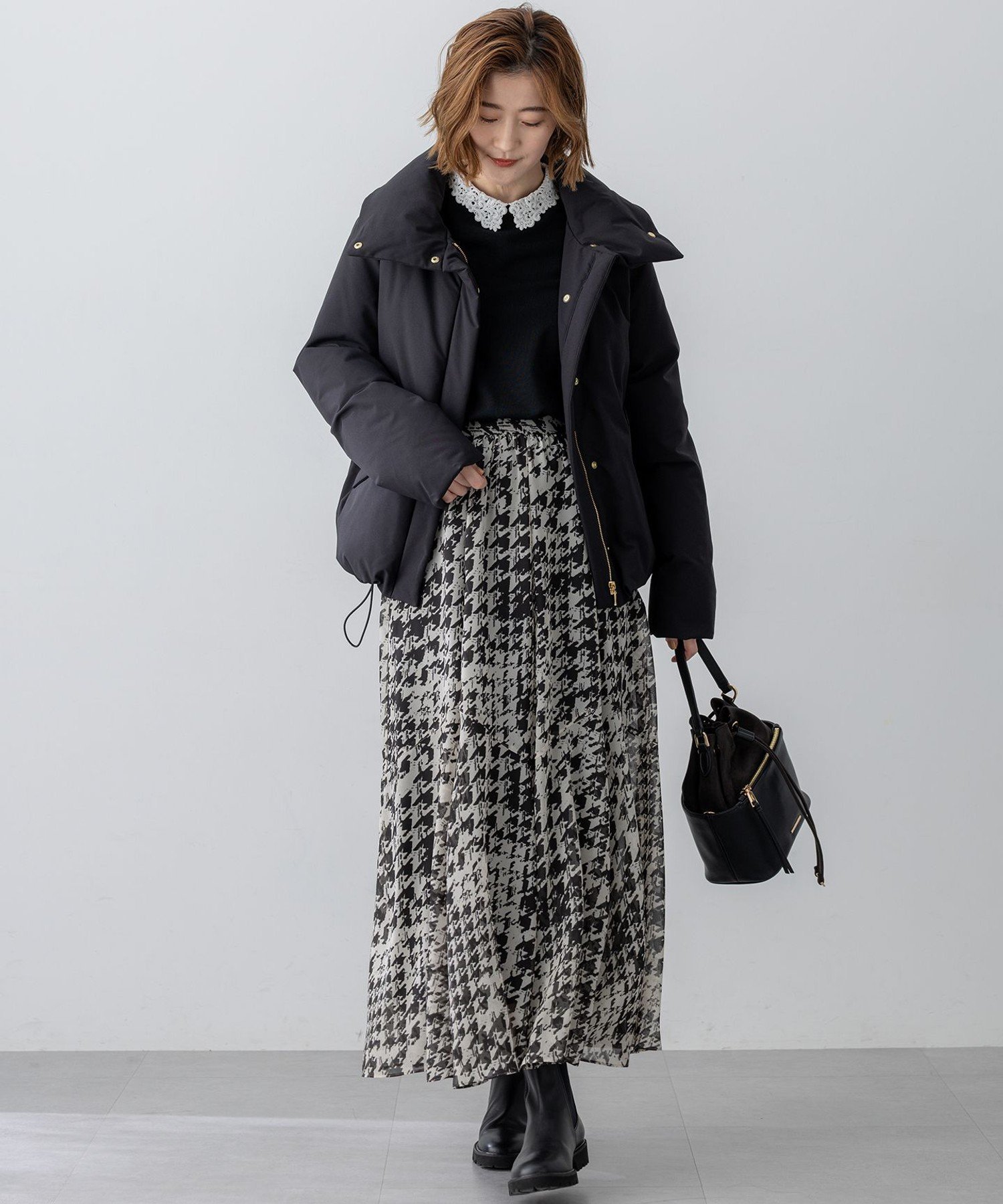 23区｜【洗える】エンブロイダリー フラワーレースコンビ ニット