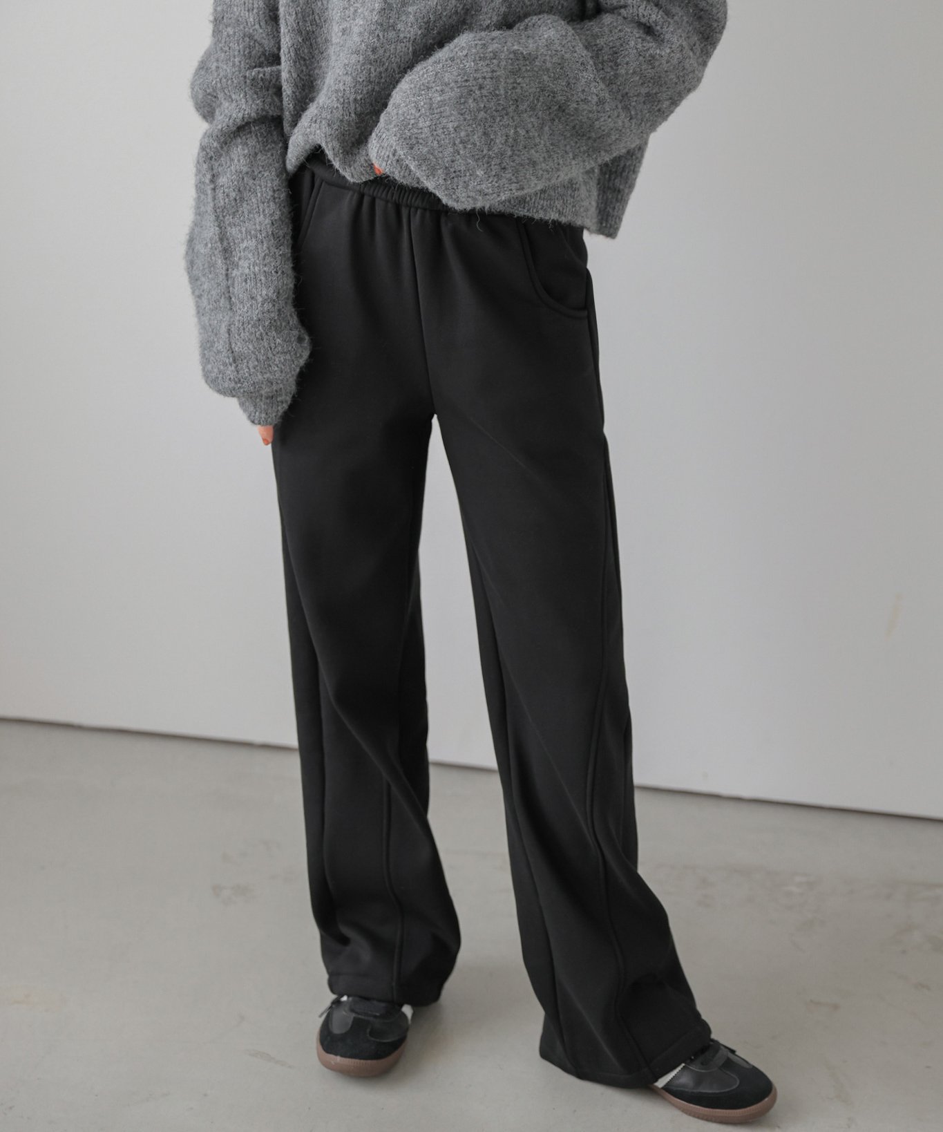 Lajour｜裏起毛 サイドピンタックライン スウェットパンツ | Rakuten