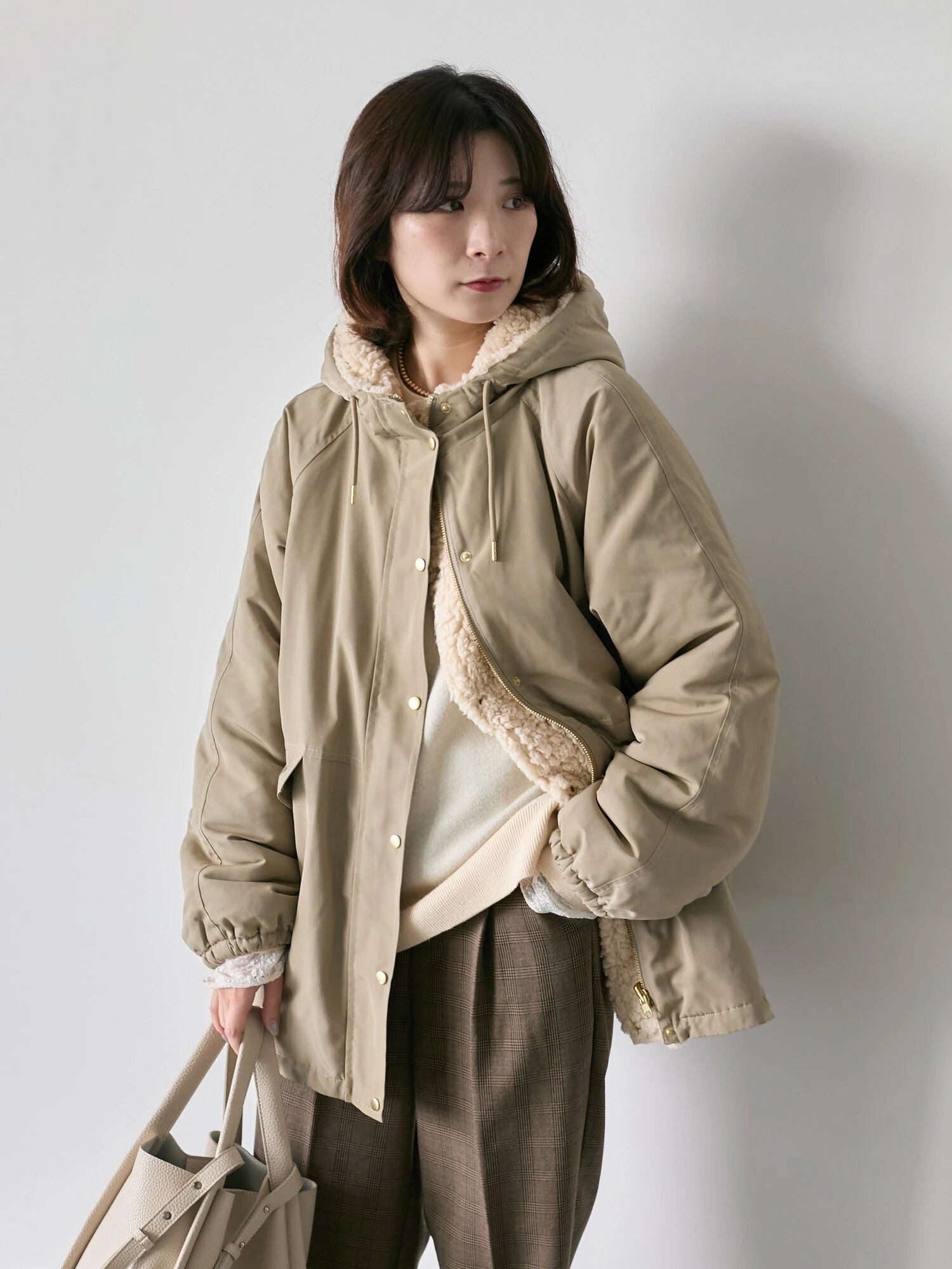 Samansa Mos2｜リバーシブルボアマウンテンパーカー | Rakuten Fashion