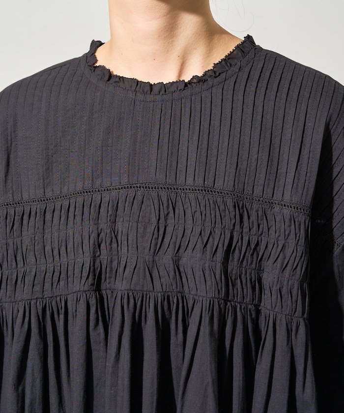 FREAK'S STORE｜インド ピンタック ギャザー ロングスリーブ ブラウス