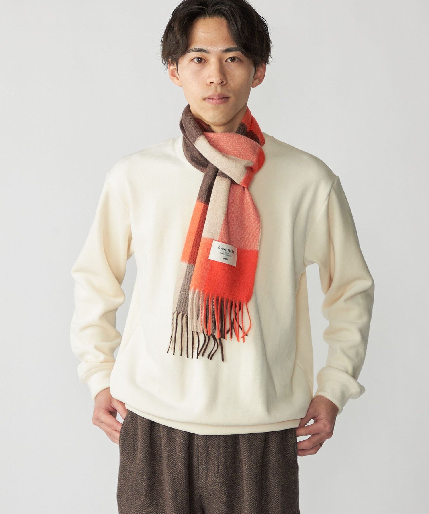 SHIPS｜SHIPS: カシミヤ シングル 3ブロック マフラー | Rakuten