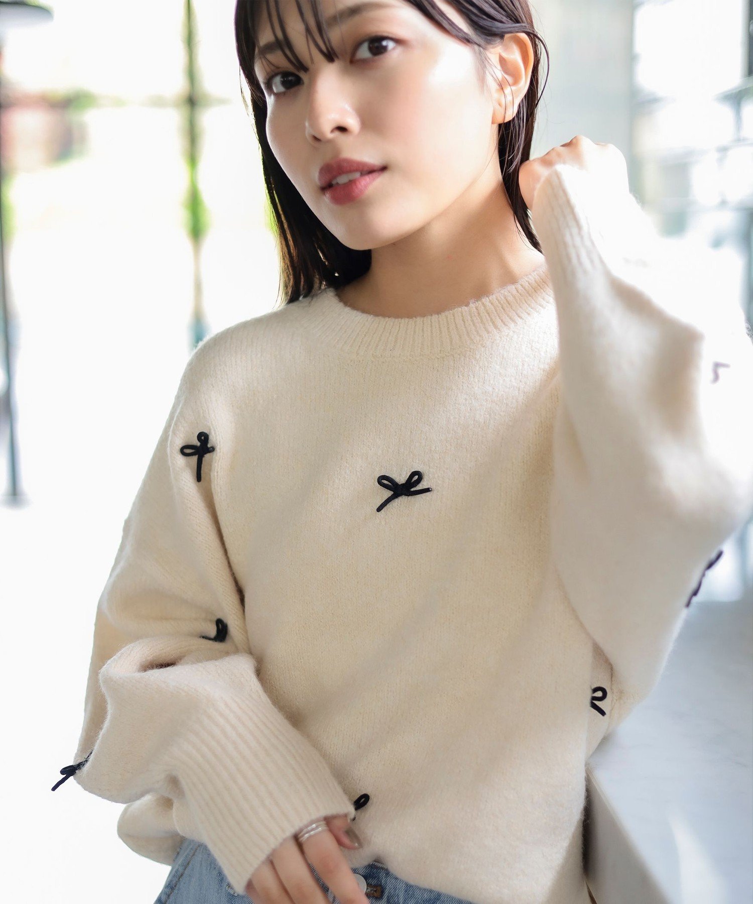 BEAMS HEART｜【待望の再入荷】リボン ニットプルオーバー(手洗い可能