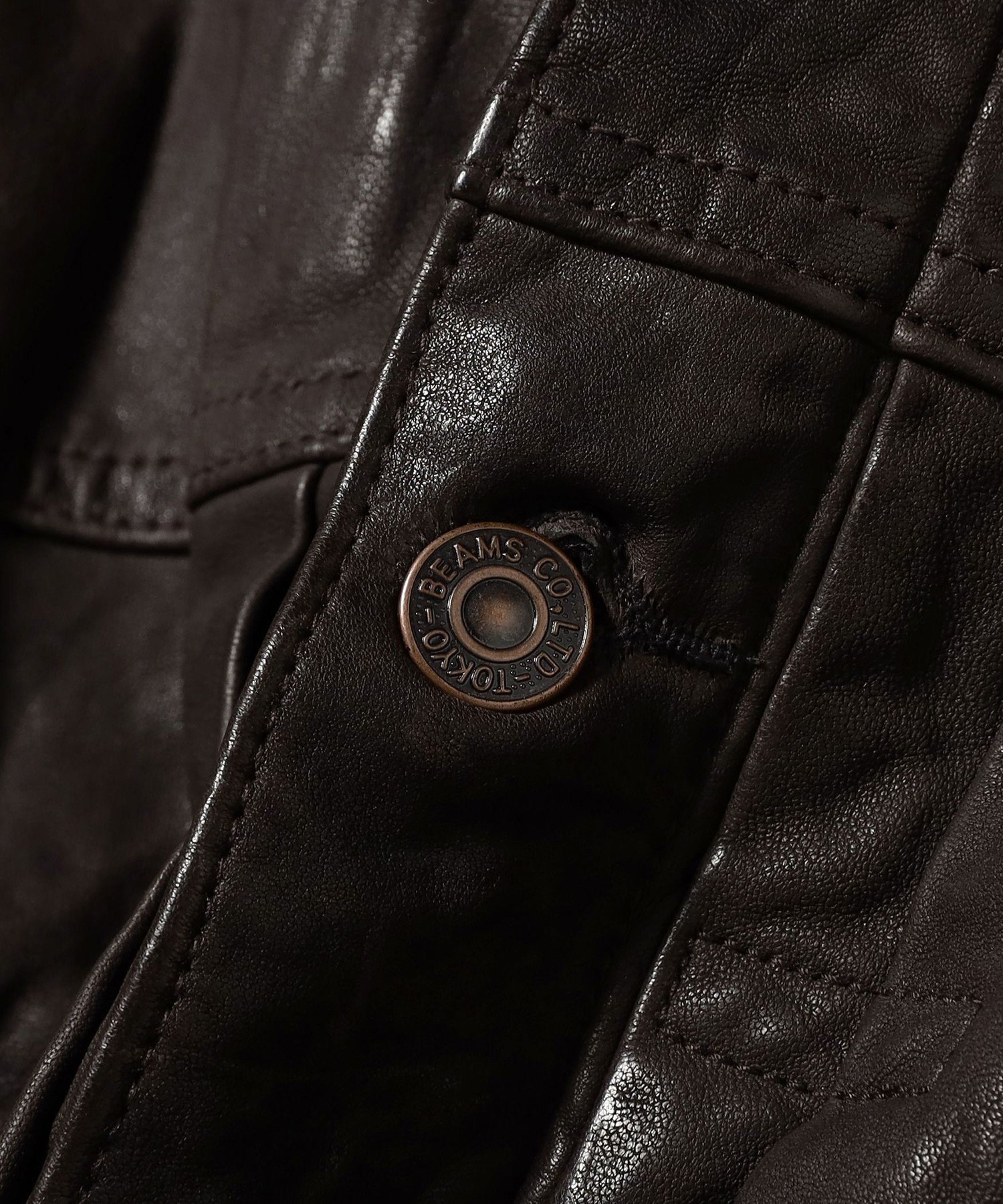 BEAMS MEN｜ワイドショートフィット シープレザー ジャケット