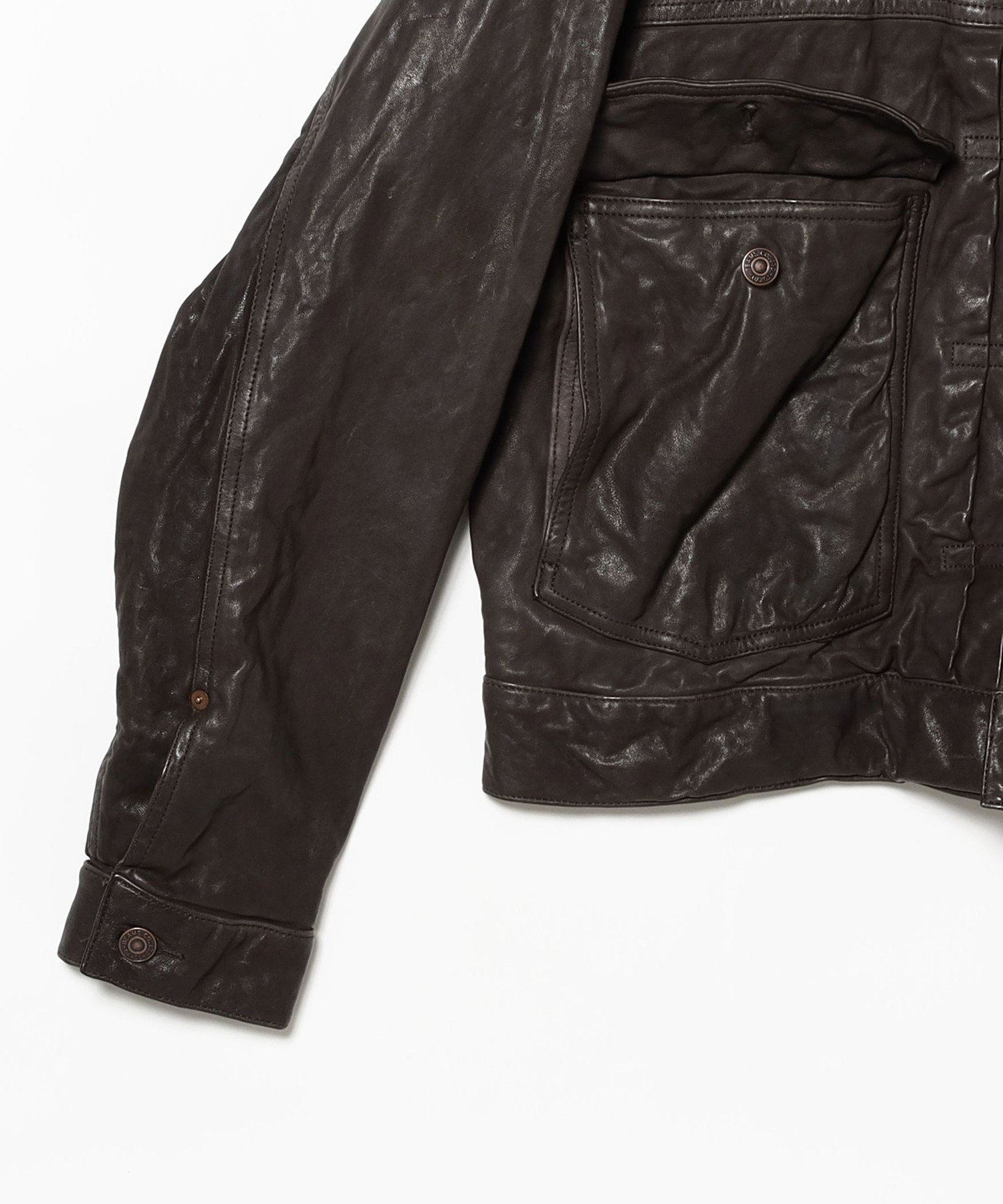 BEAMS MEN｜ワイドショートフィット シープレザー ジャケット