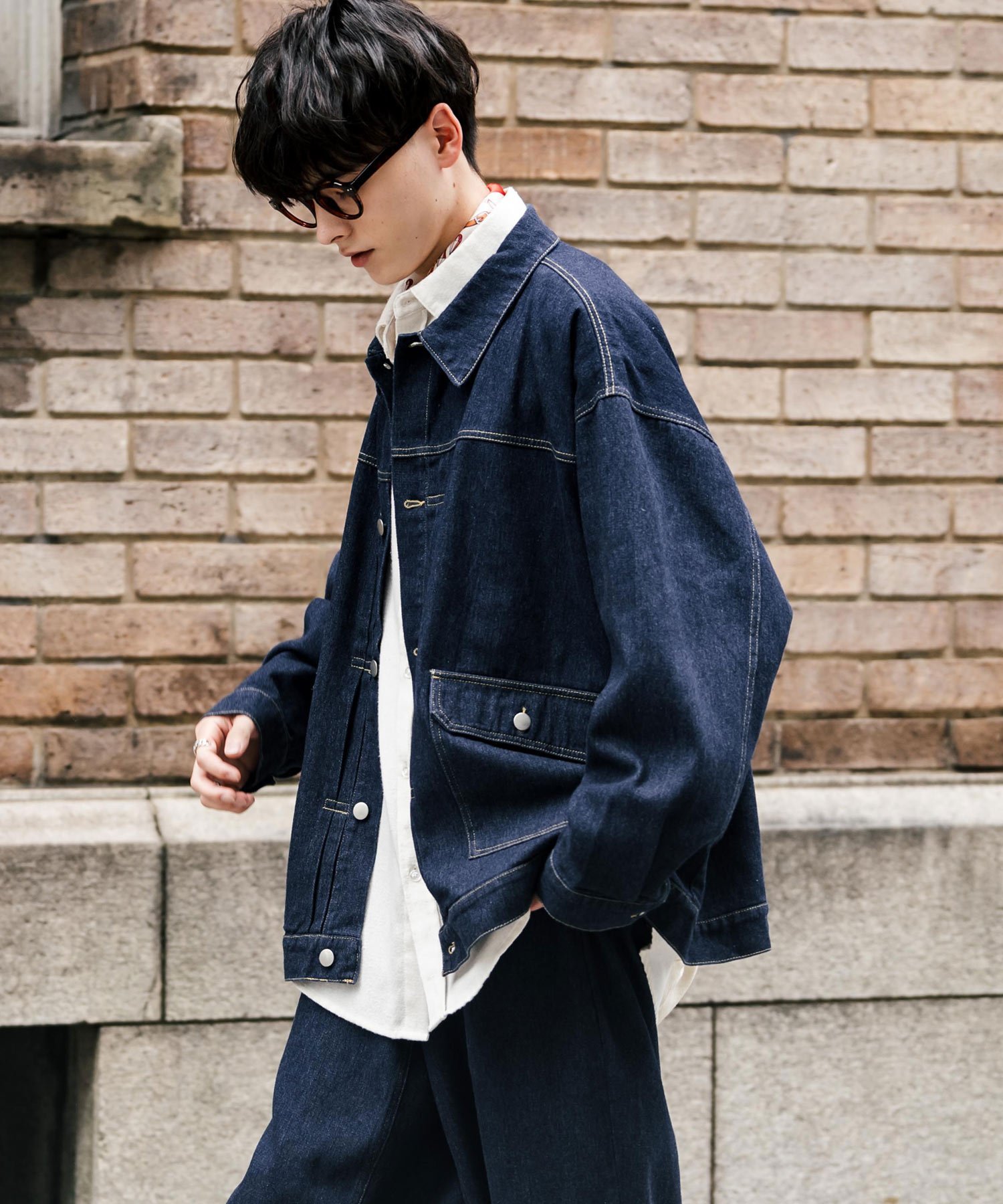 Rocky Monroe｜オーバーサイズデニムジャケット+ワイドパンツ