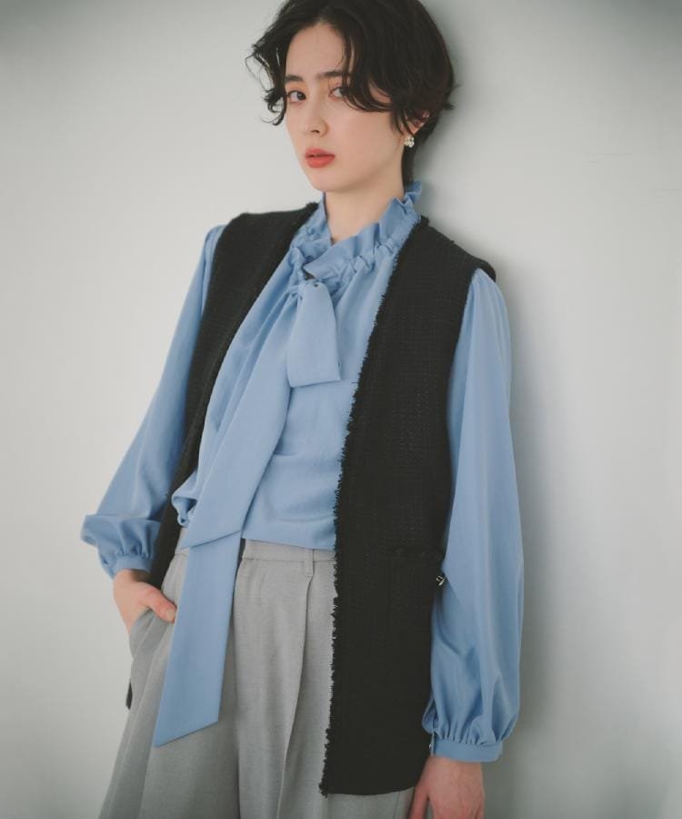 THE SHOP TK｜【通勤・セレモニー】ギャザーリボンタイブラウス