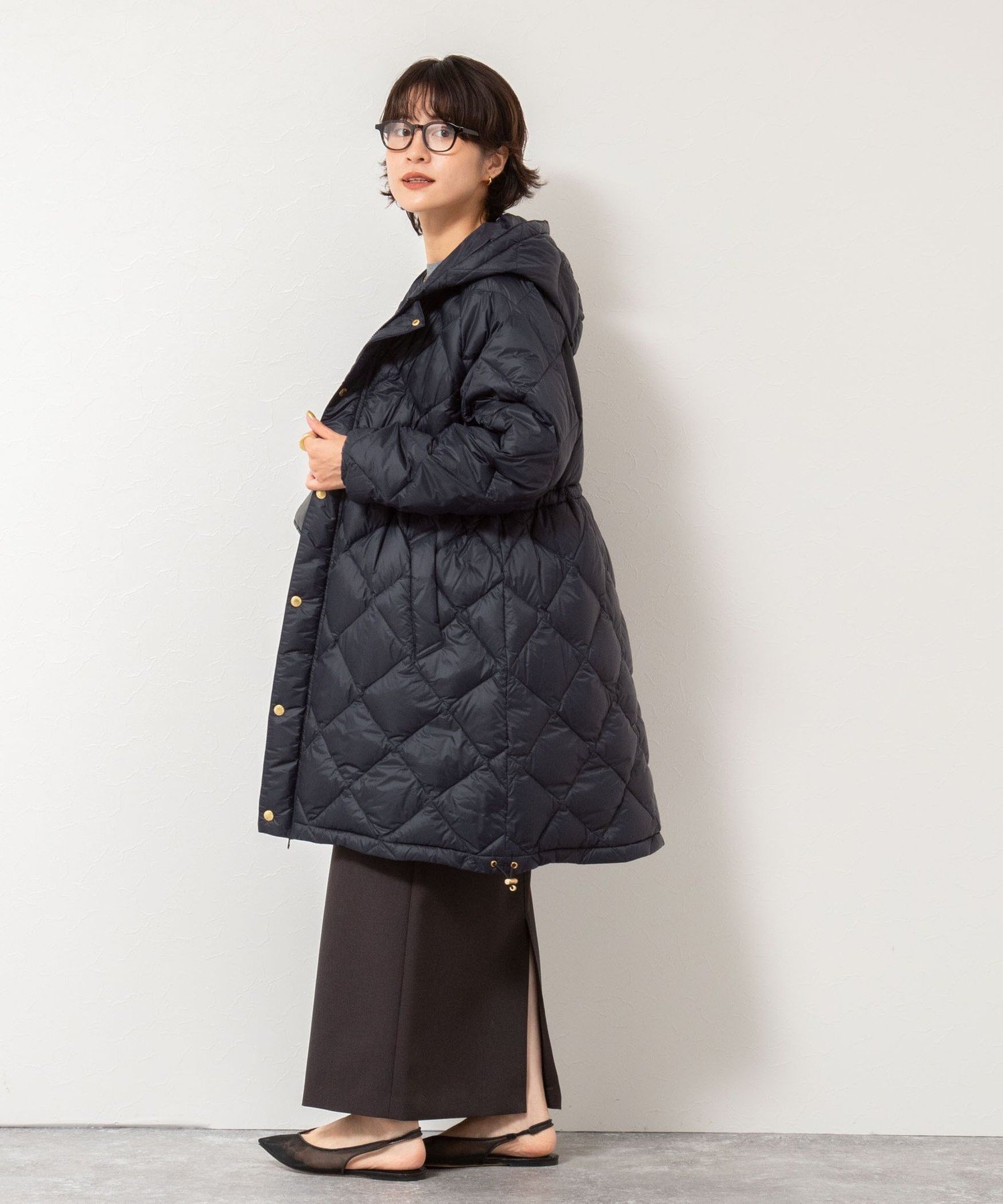 NOLLEY'S｜【TAION/タイオン】別注ミドル丈Aラインフードダウン