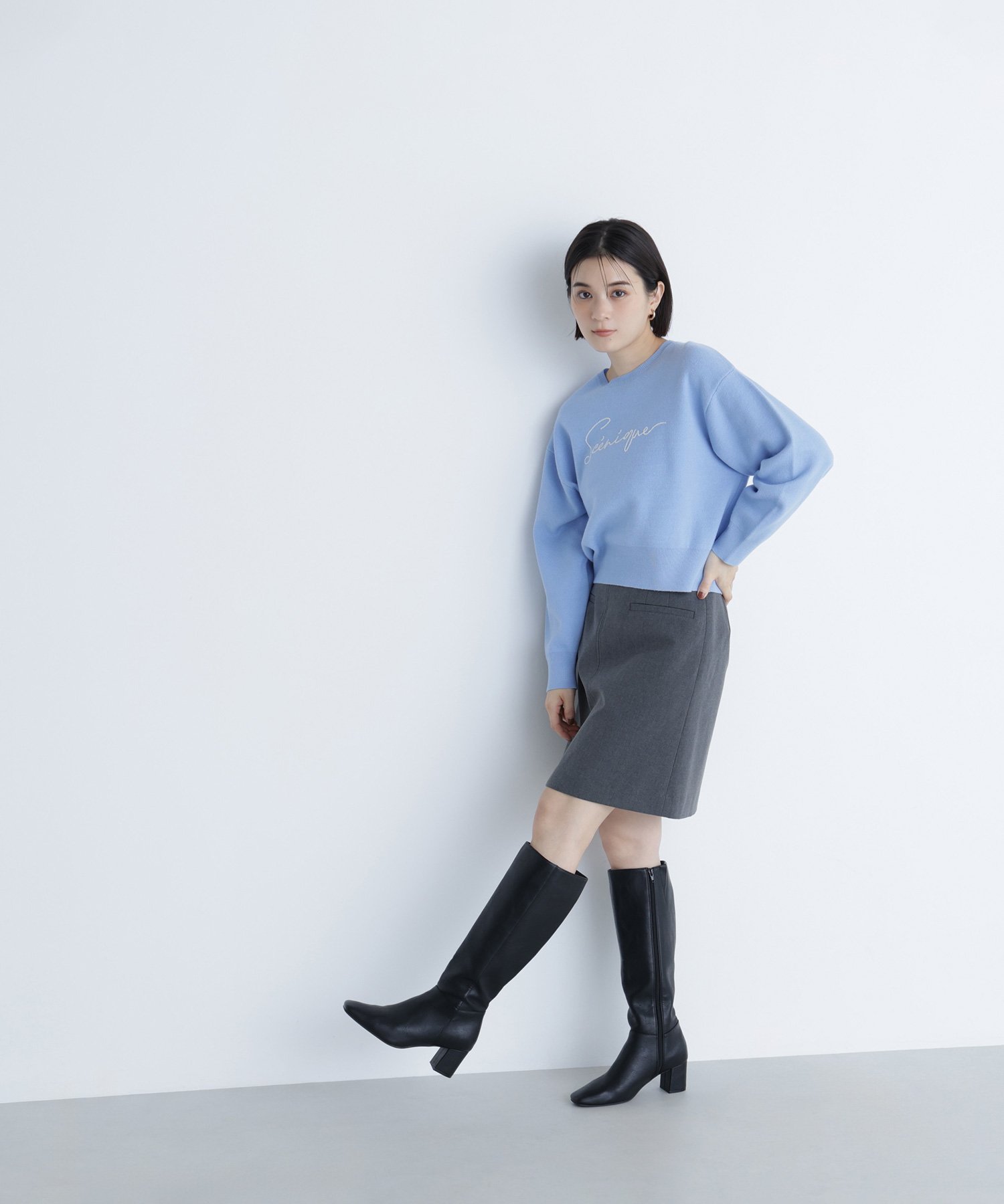 NATURAL BEAUTY BASIC｜ロゴ刺繍ニット | Rakuten Fashion(楽天