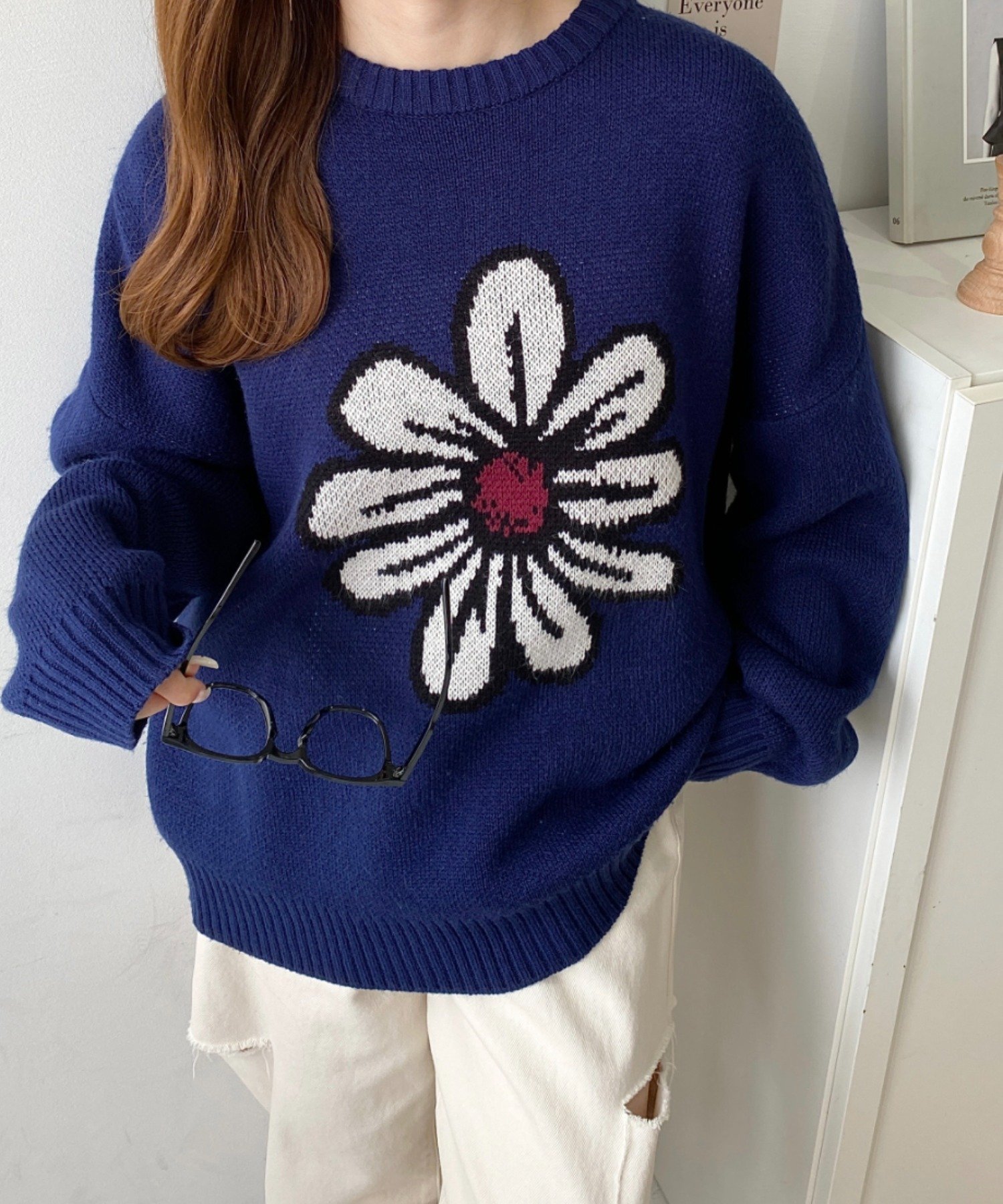 moment+｜5Gフラワージャガードニットプルオーバー | Rakuten Fashion