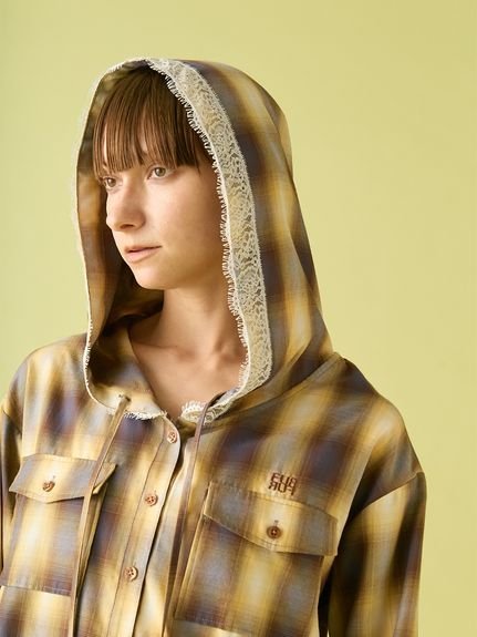 FURFUR｜フーディーオンブレーチェックシャツ | Rakuten Fashion(楽天